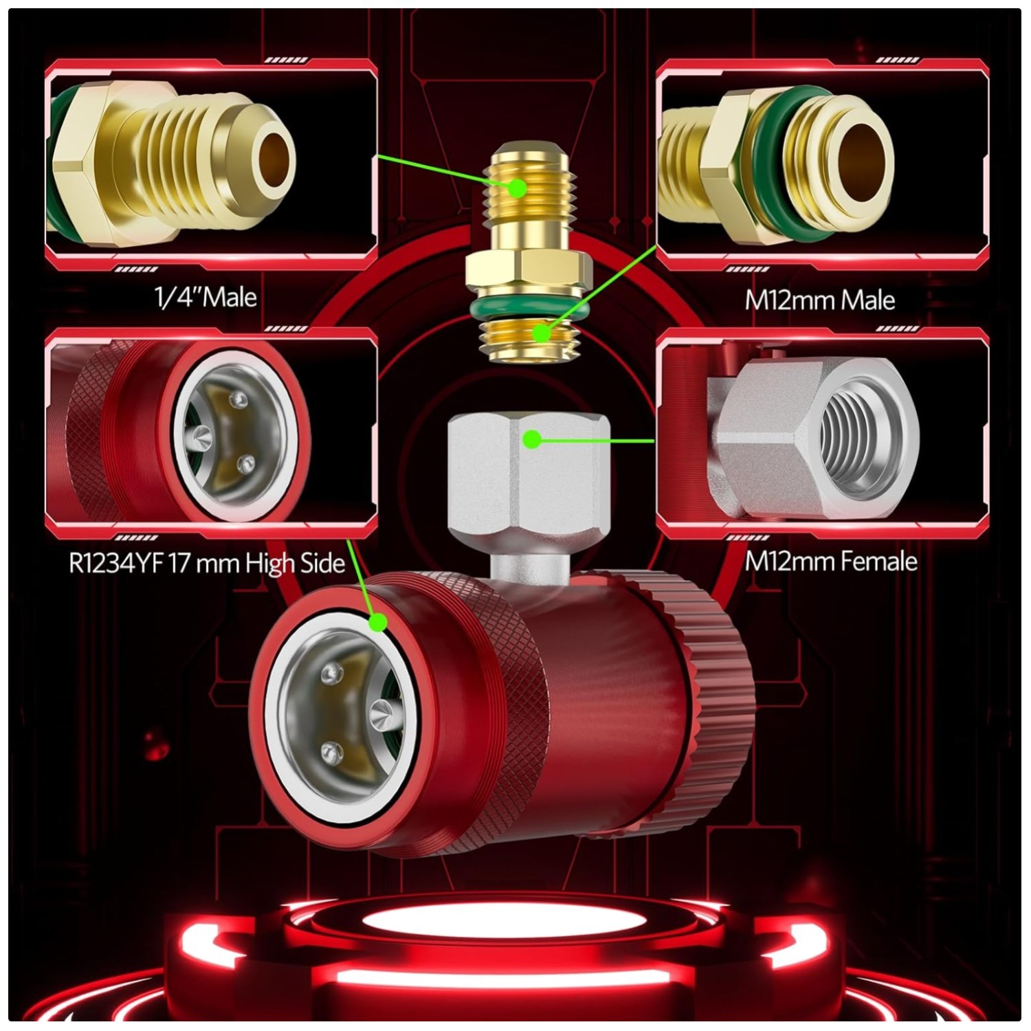 Adjustable Quick Couplers for A/C Systems/`