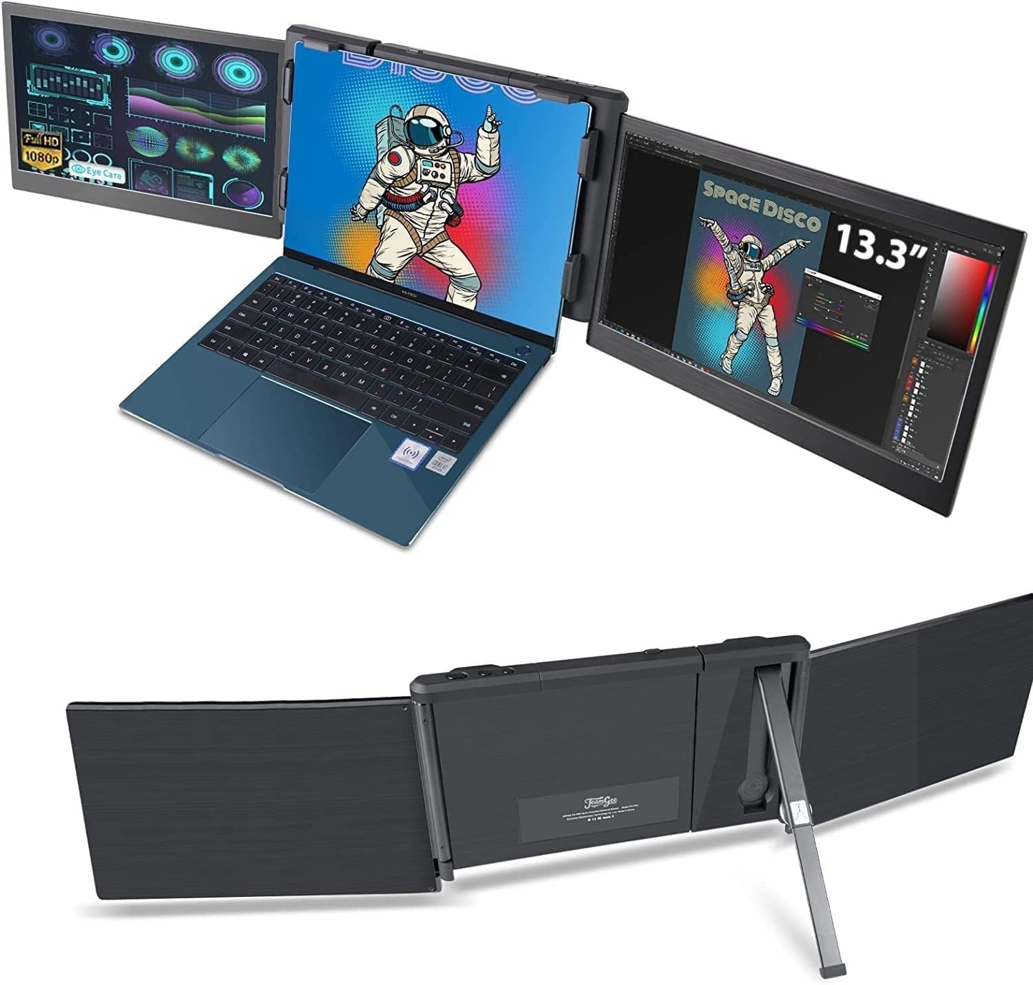 KEFEYA 13.3" Laptop Screen Extender Portable HD Triple Monitor for Laptop P2 Pro