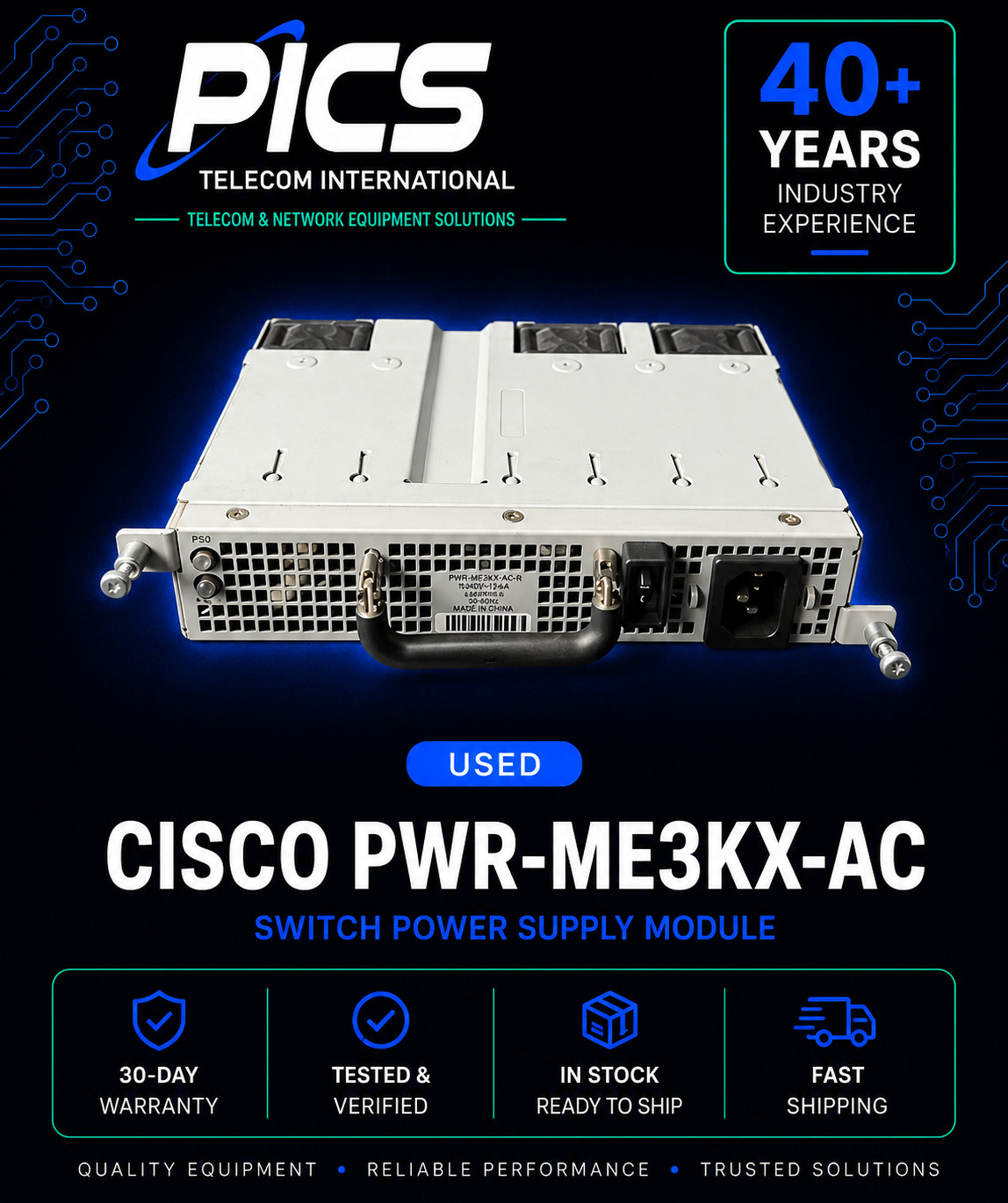 Cisco PWR-ME3KX-AC Switch Power Supply
