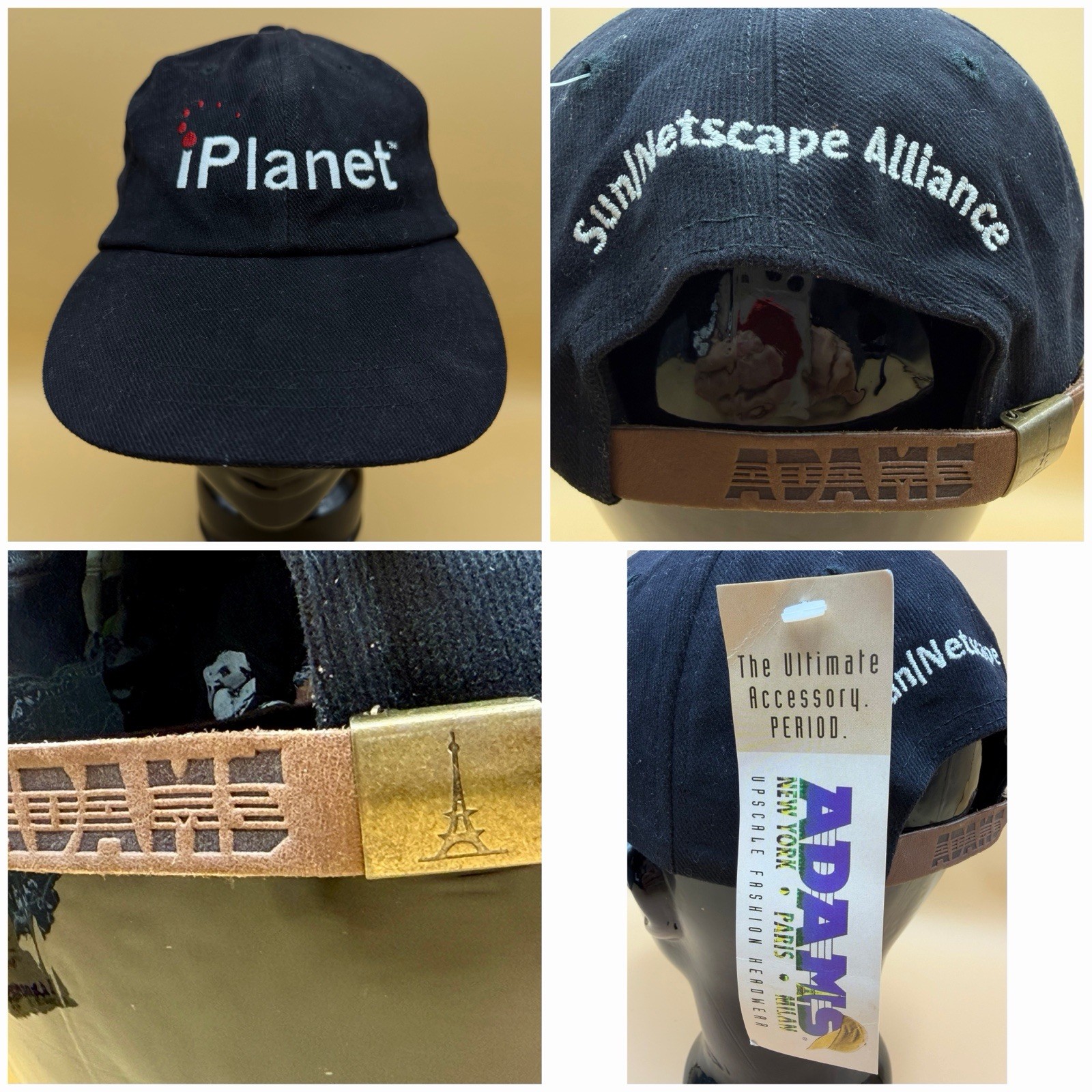Vintage iPlanet Sun Netscape Alliance ADAMS Strapback Hat NWT Tech