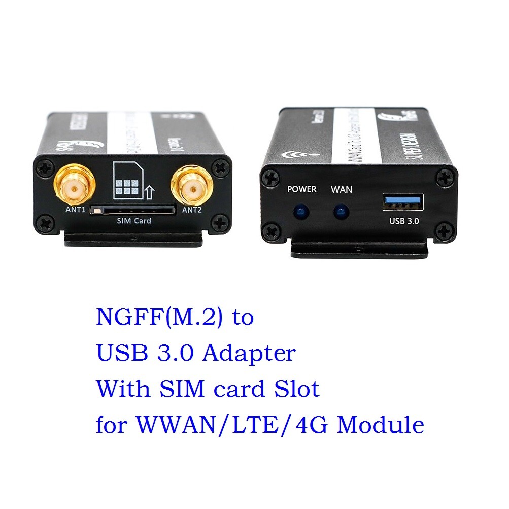 M.2 to USB 3.0 Adapter with SIM Card Slot for WWAN/LTE/4G Module