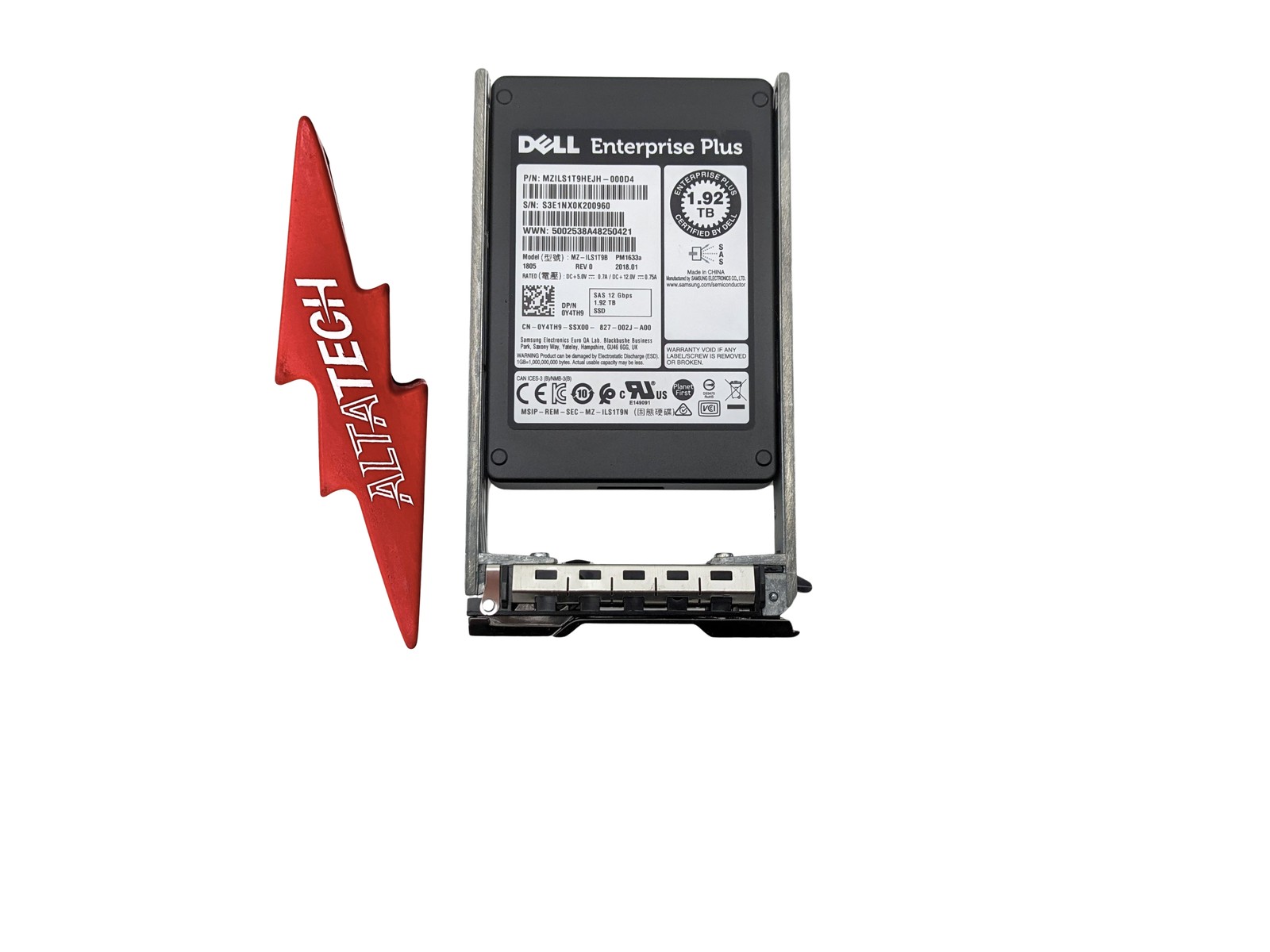 Dell Y4TH9-CML Compellent 1.92TB SSD SAS 2.5 12G RI Read Intensive MZ-ILS1T9B