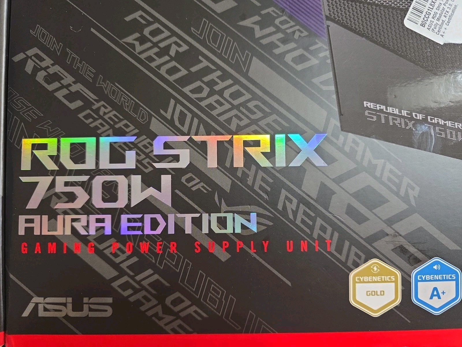 ASUS ROG STRIX 750W Aura Edition Gaming Power Supply ATX 3.0 AURA SYNC 80 + GOLD
