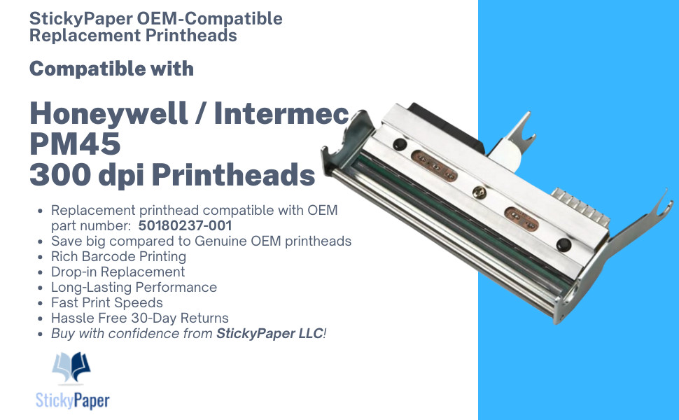 Honeywell / Intermec PM45 300 dpi Compatible Printhead (50180237-001)