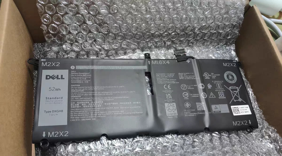 Genuine OEM  52Wh DXGH8 Battery For Dell XPS 13 9370 9380 7390 Series H754V NEW