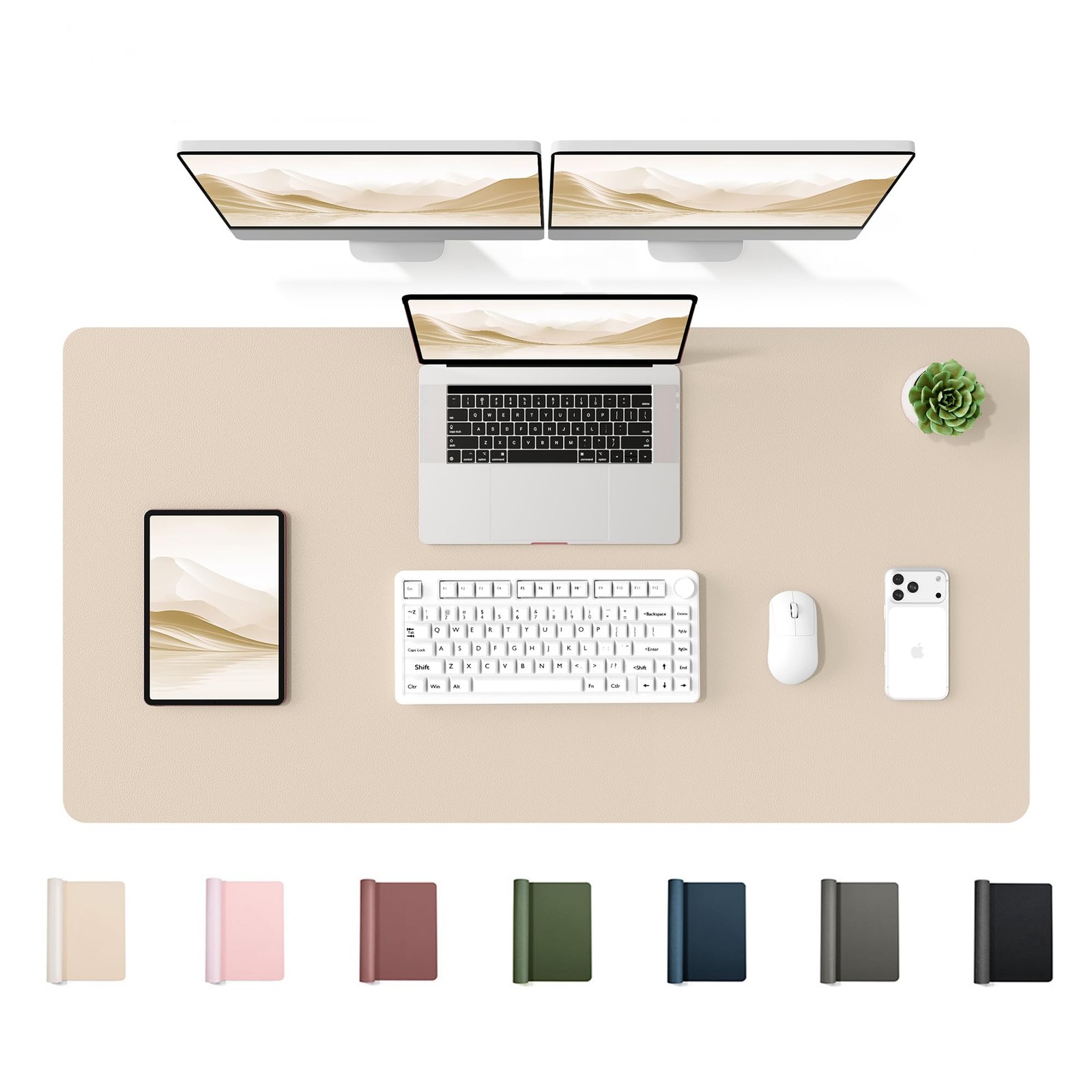 YSAGi 47.2" x 24" Large PU Leather Desk Mat for Keyboard and Mouse - Waterpro...