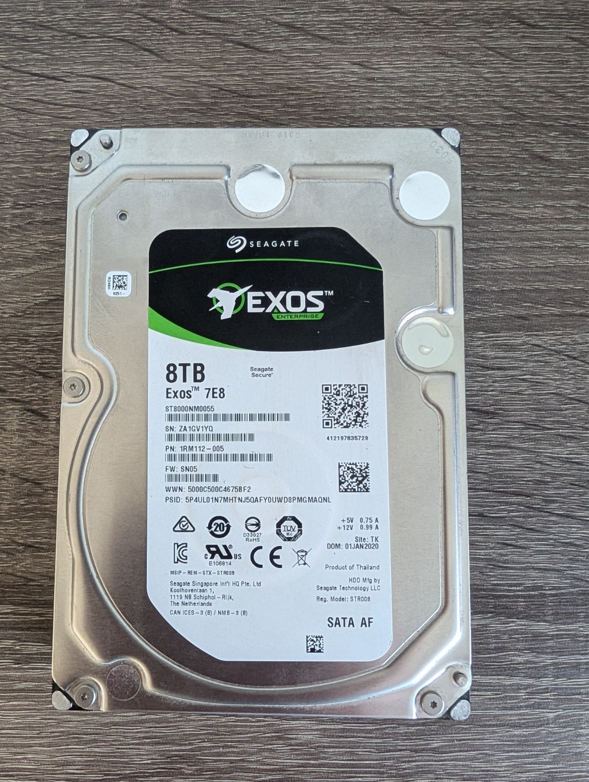 Seagate Exos 7E8 8TB ST8000NM0055 SATA HDD SMART Good 22K Hours 7200RPM