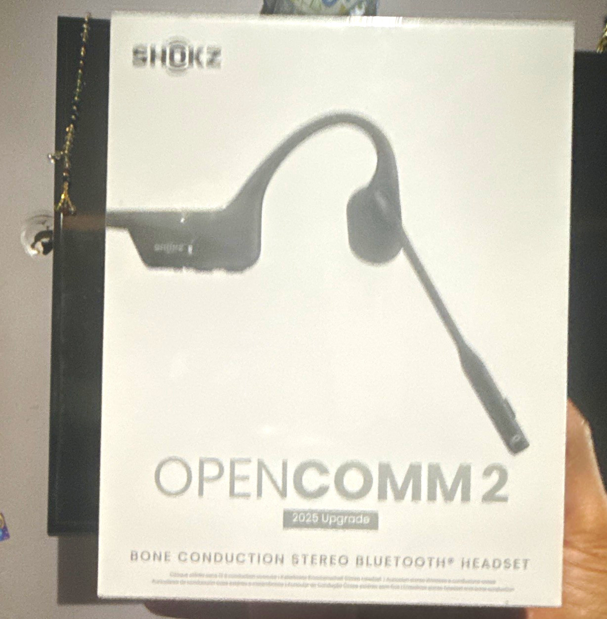 Shokz OpenComm2 Bone Conduction Bluetooth Wireless Headband Boom Mic Black