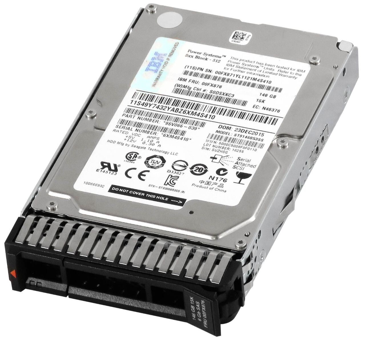 HARD DRIVE IBM 00FX876 00FX871 ST9146853SS 146GB 15000RPM 64MB SAS-2 2.5"