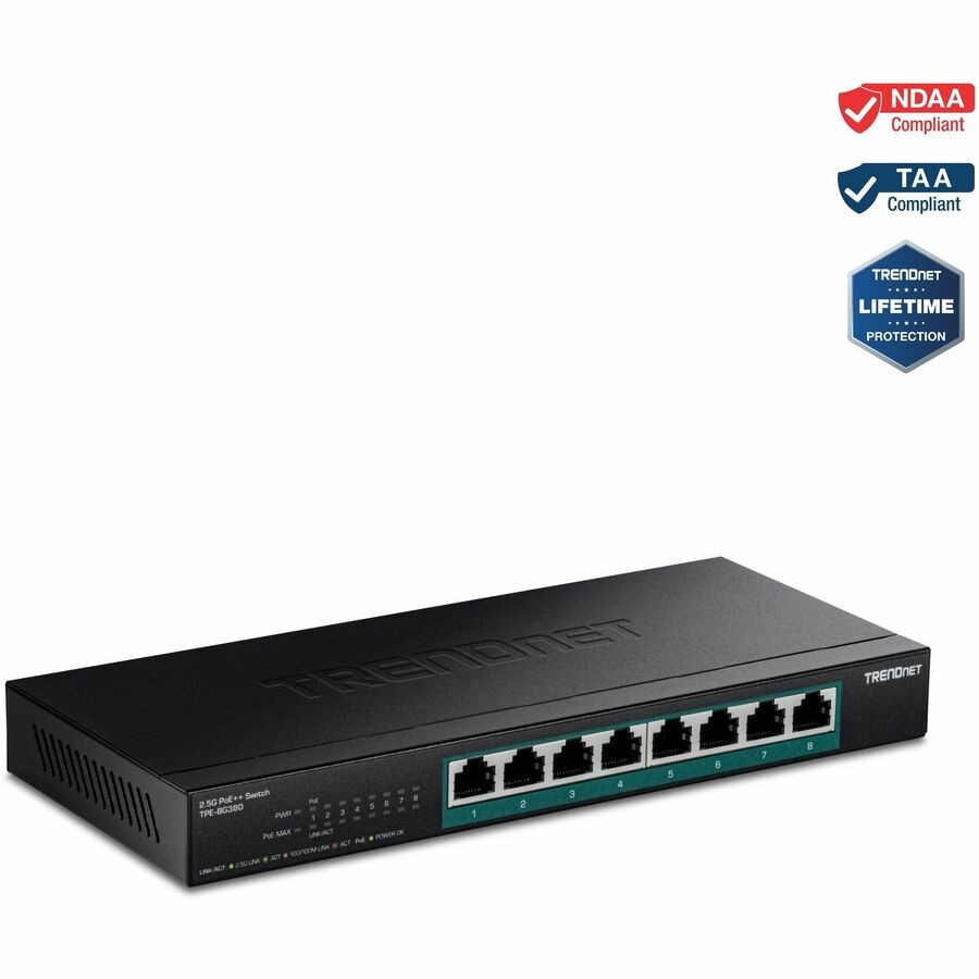 TRENDnet TPE-BG380, 8-Port 2.5G PoE++ Switch