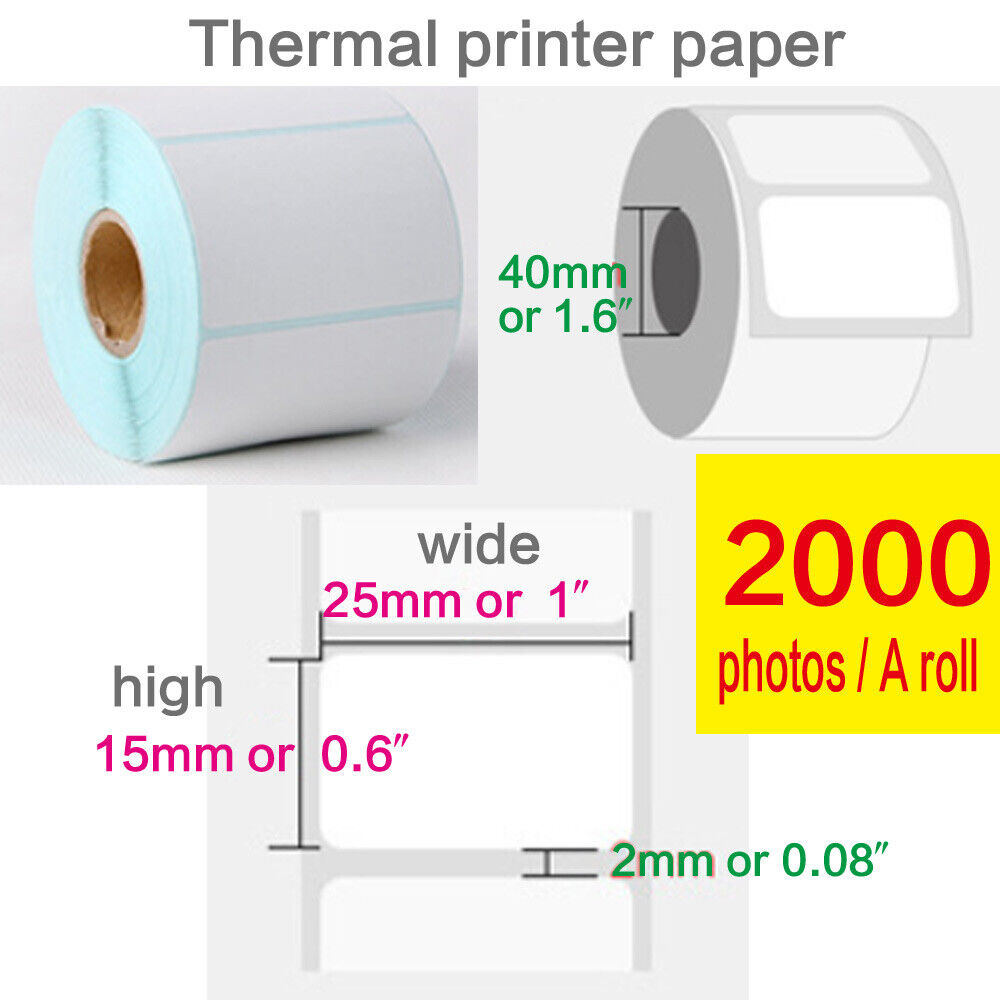 Thermal Label Paper Self Adhesive Adress Price Tags Blank Color 25mm - 180mm Lot