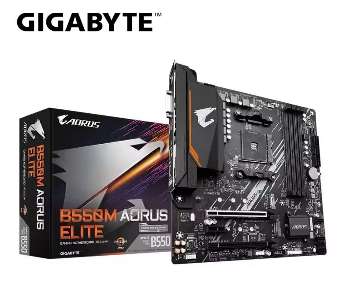GIGABYTE B550M AORUS PRO AM4 AMD, Micro ATX, Dual M.2, SATA 6 GB/s Motherboard