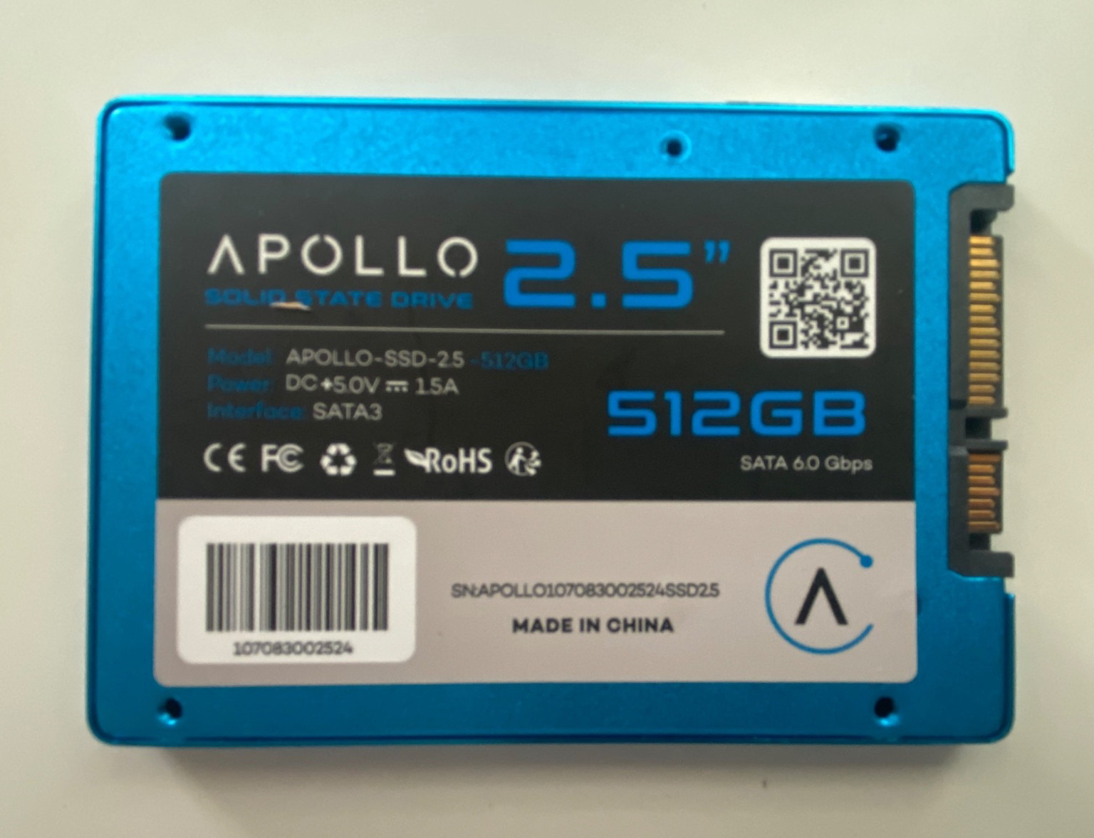 Apollo High Performance 2.5" SSD 3D TLC Nand Flash (Solid State Drive) - 512GB