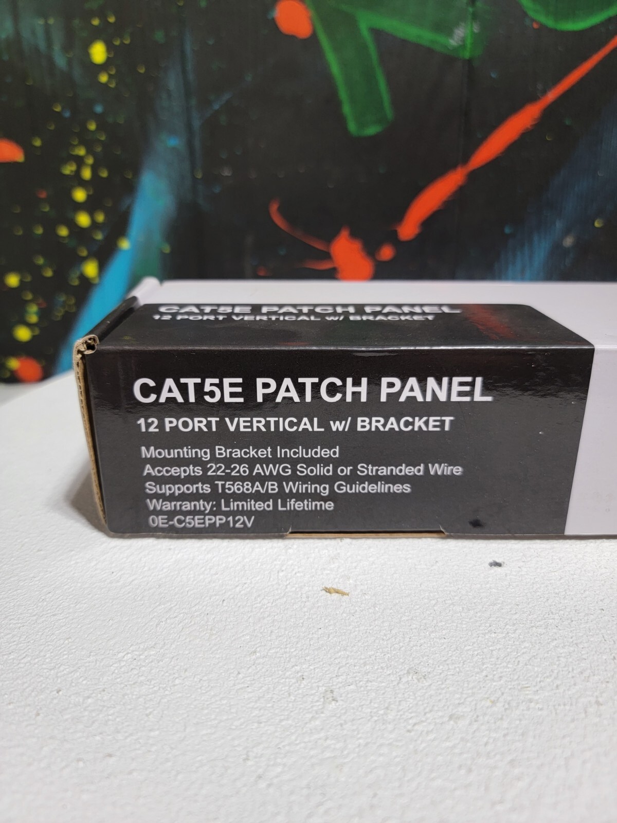 WBOX 0E-C5EPP12V Cat 5E Patch Panel 12 Port Vertical Mount W/ Bracket
