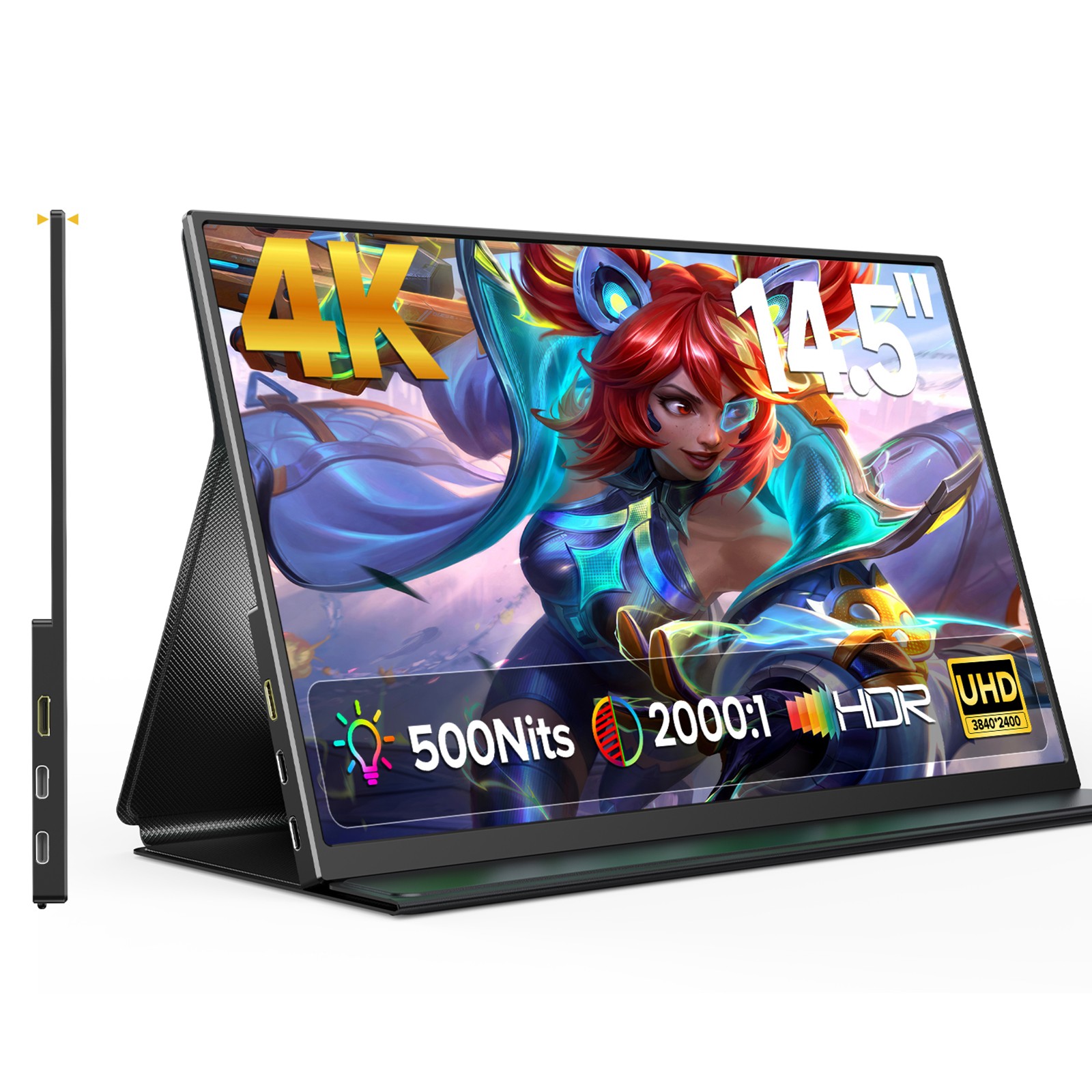 UPERFECT 14.5" 4K Monitor Portable Monitor Extended Display Dual Type C & HDMI
