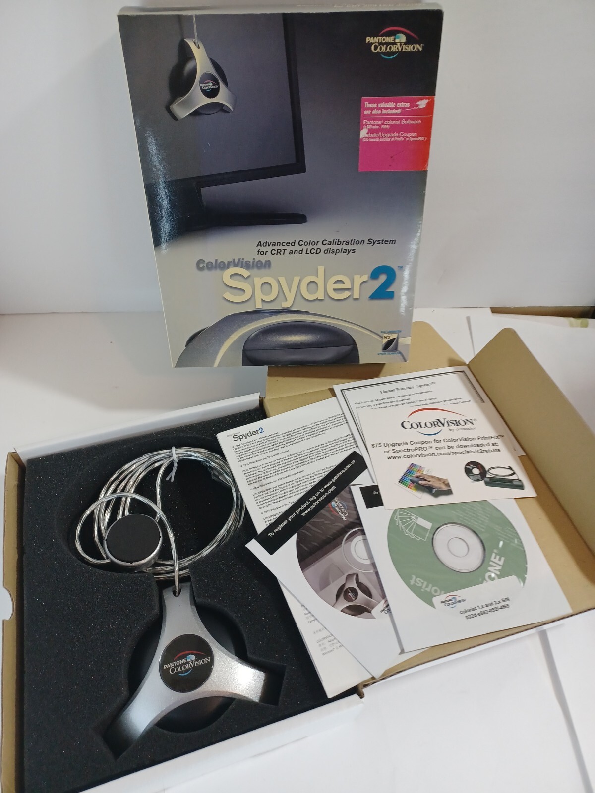 Colorvision Spyder 2 Plus Monitor Calibration & Software New Old Stock Open Box 