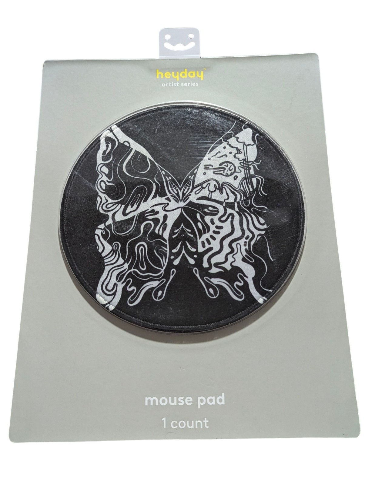 Z6N HeyDay Artist Series Mouse Pad 8" Round Black White By Vivien Rodriguez