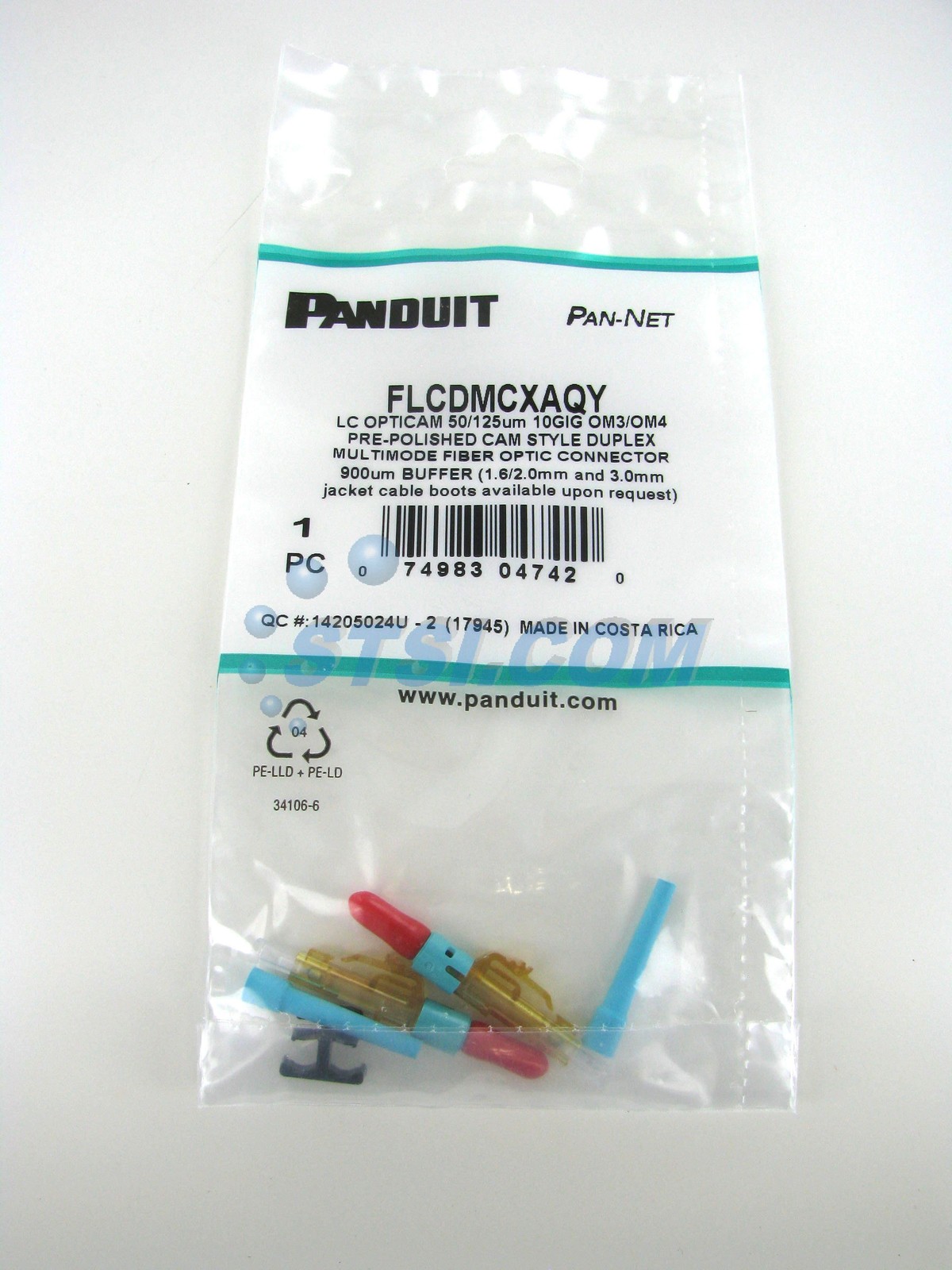 Panduit FLCDMCXAQY Opticam LC Duplex 10Gig Multimode 50um Fiber Connector ~STSI