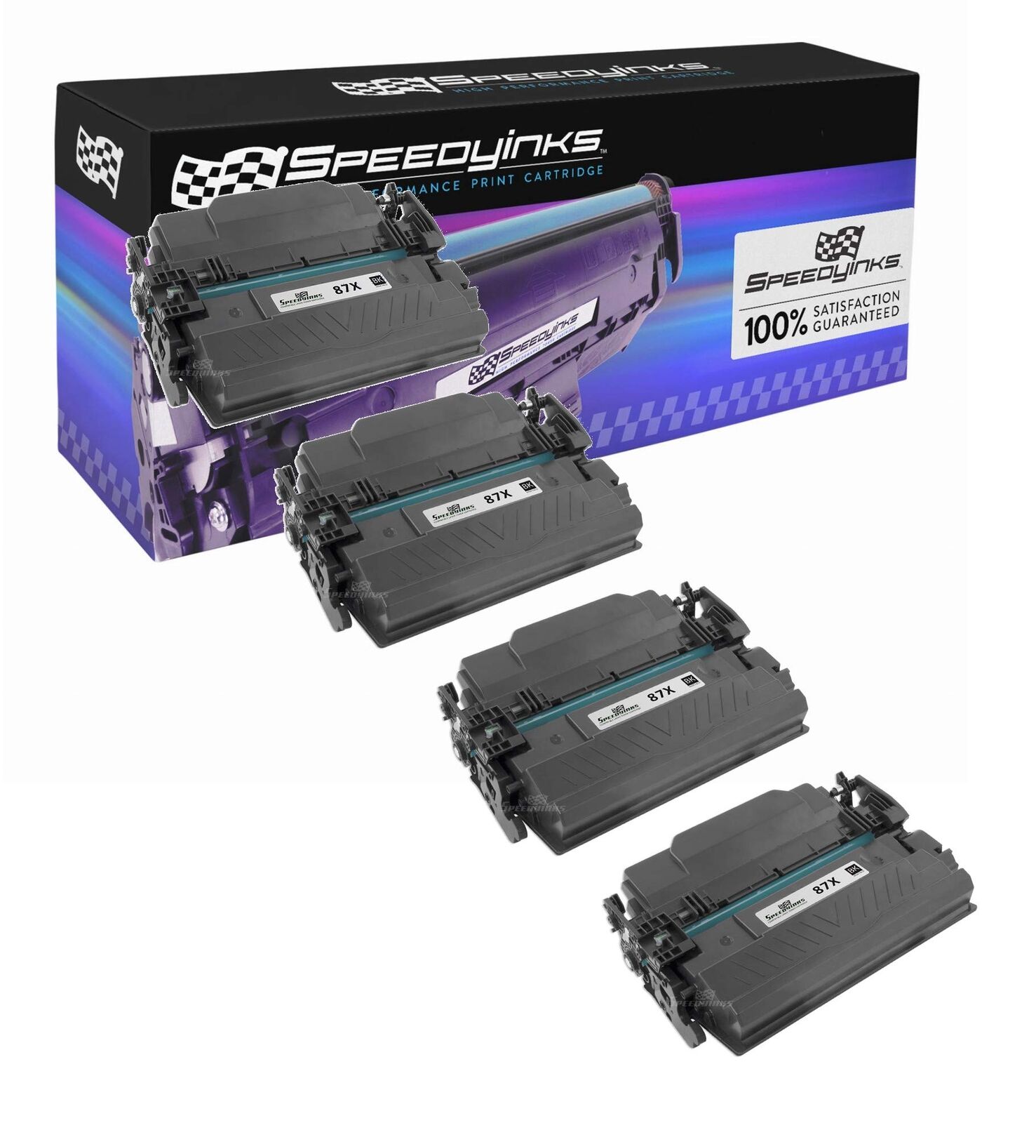 SPEEDYINKS Compatible Toner Cartridge for HP 87X CF287X High Yield Black 4-Pack
