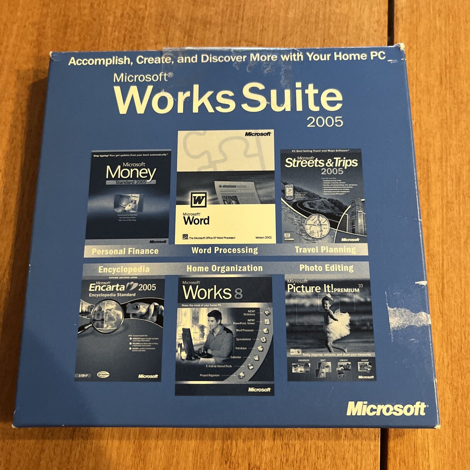 MICROSOFT WORKS SUITE 2005 - 5 CD'S - WITH PRODUCT KEY Dell