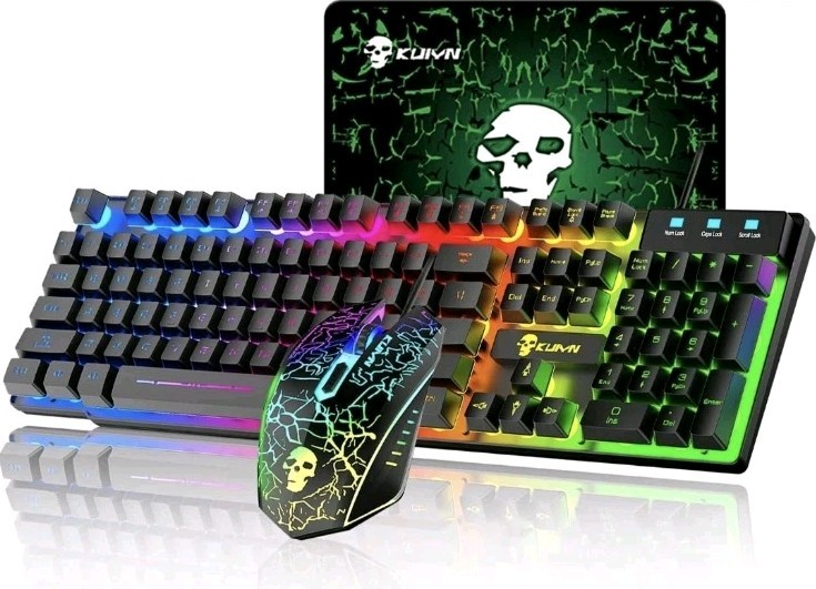 Gaming Keyboard Mouse Combo, 12 Chroma RGB Backlit Antighosting T6 Wired
