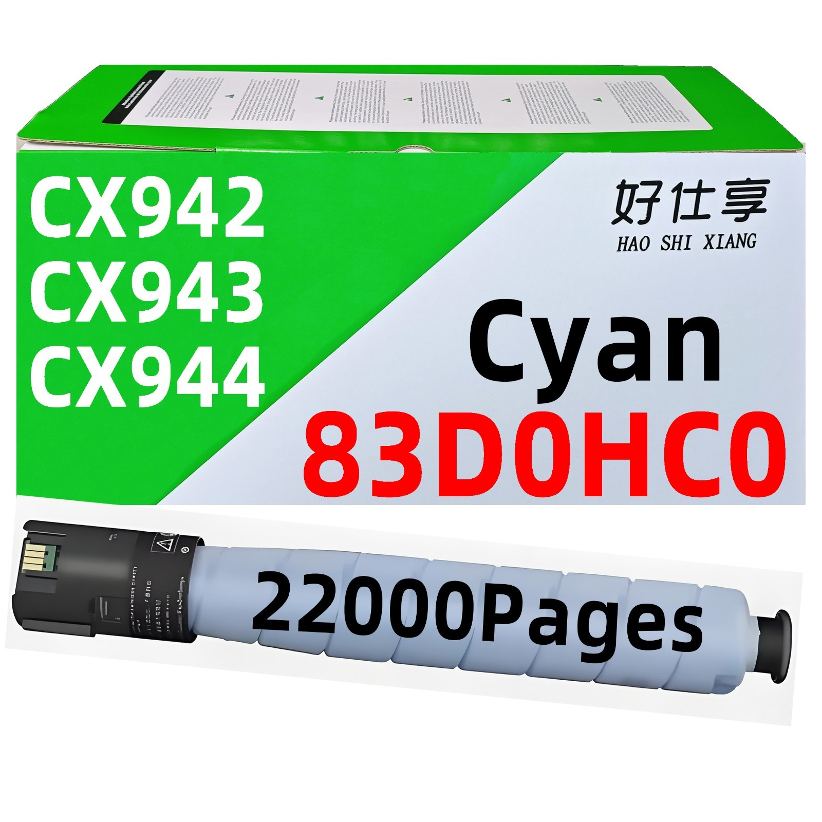 83D0HC0 Cyan Toner Cartridge Compatible for Lexmark CX943 CX943 CX944 Printer
