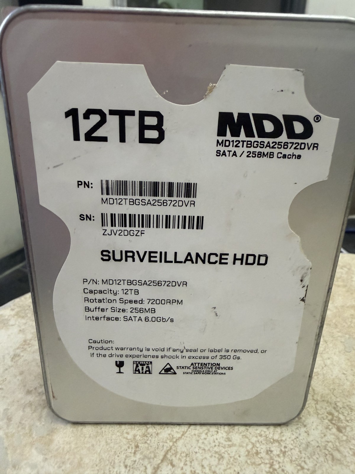 MDD 12TB 256MB Cache 7200RPM SATA 6.0Gb/s 3.5in Enterprise, NAS, CCTV Hard Drive