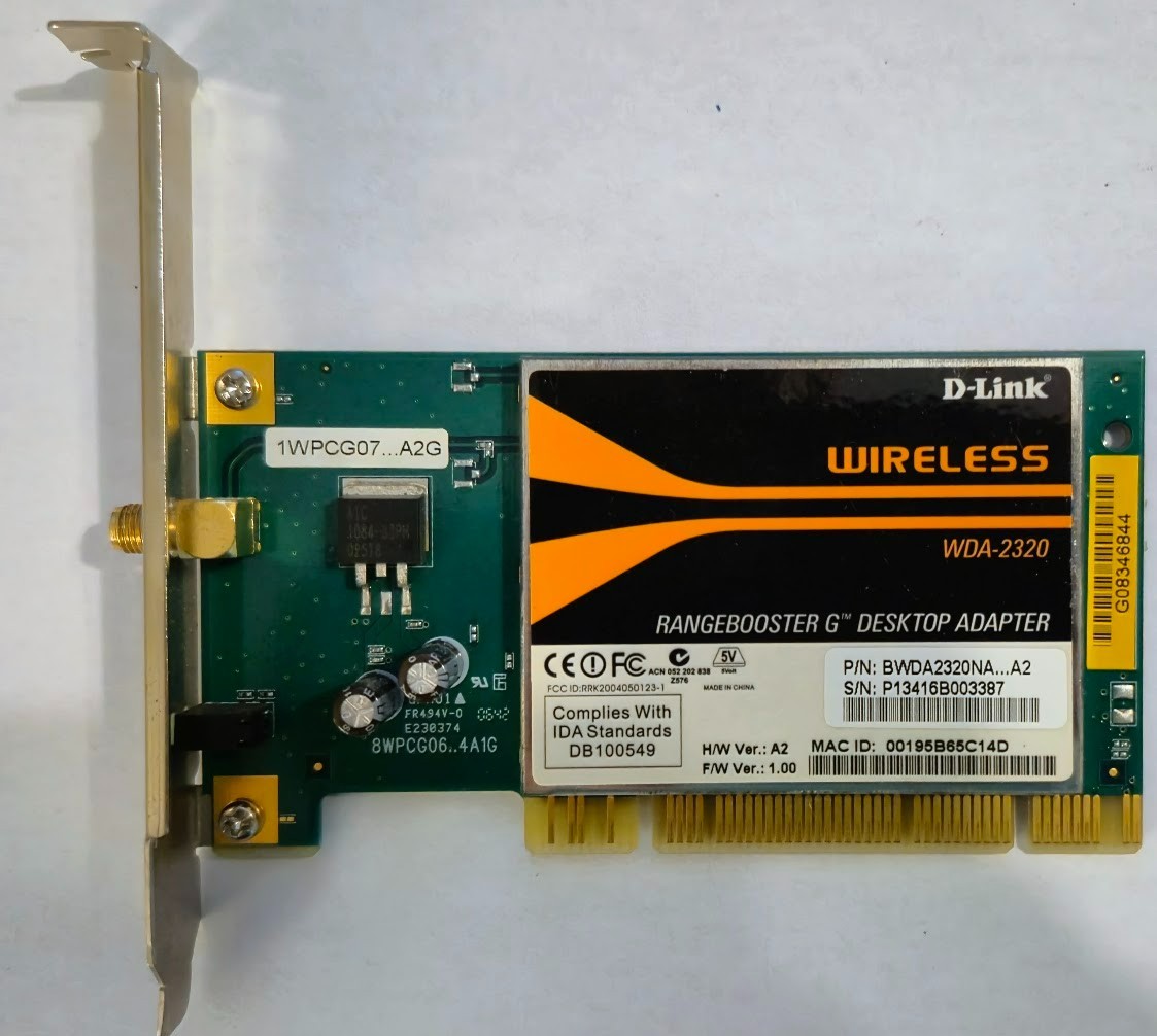 D-Link RangeBooster G WDA-2320 PCI Wi-Fi Card - Unleash the 802.11g Legend