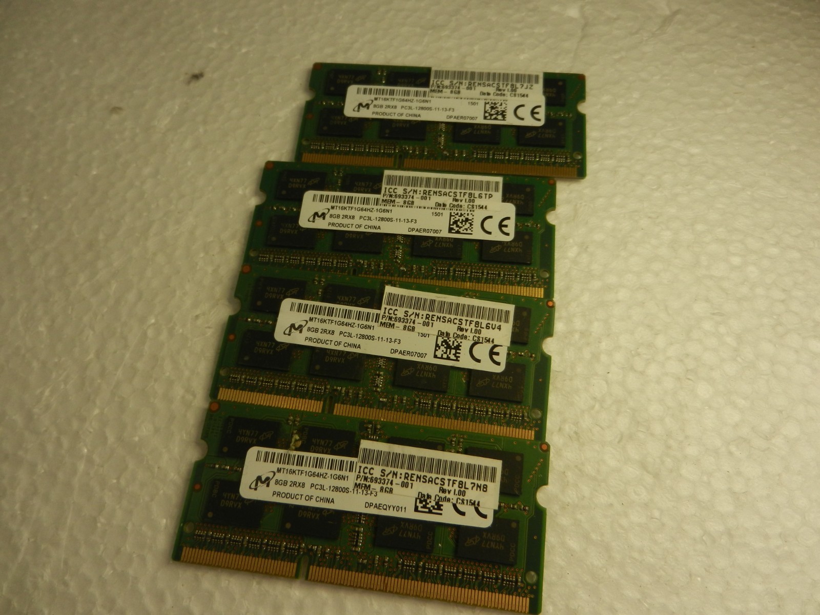 4X - 8GB PC3L-12800S DDR3-1600 Laptop Memory RAM Micron MT16KTF1G64HZ-1G6N1 32GB