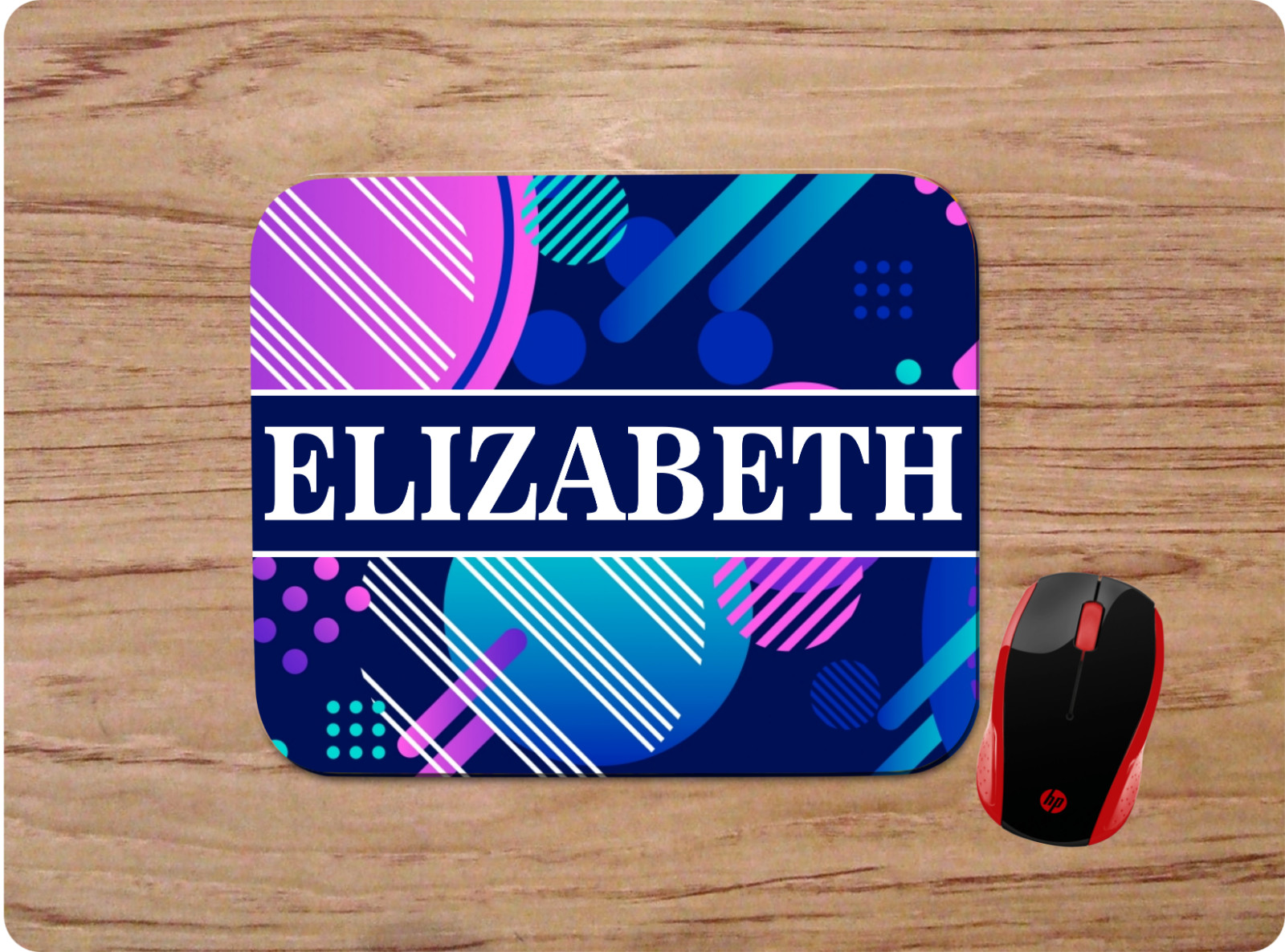 COLORFUL ABSTRACT CIRCLE DOT CUSTOM MOUSE PAD PERSONALIZED NAME HOME OFFICE GIFT
