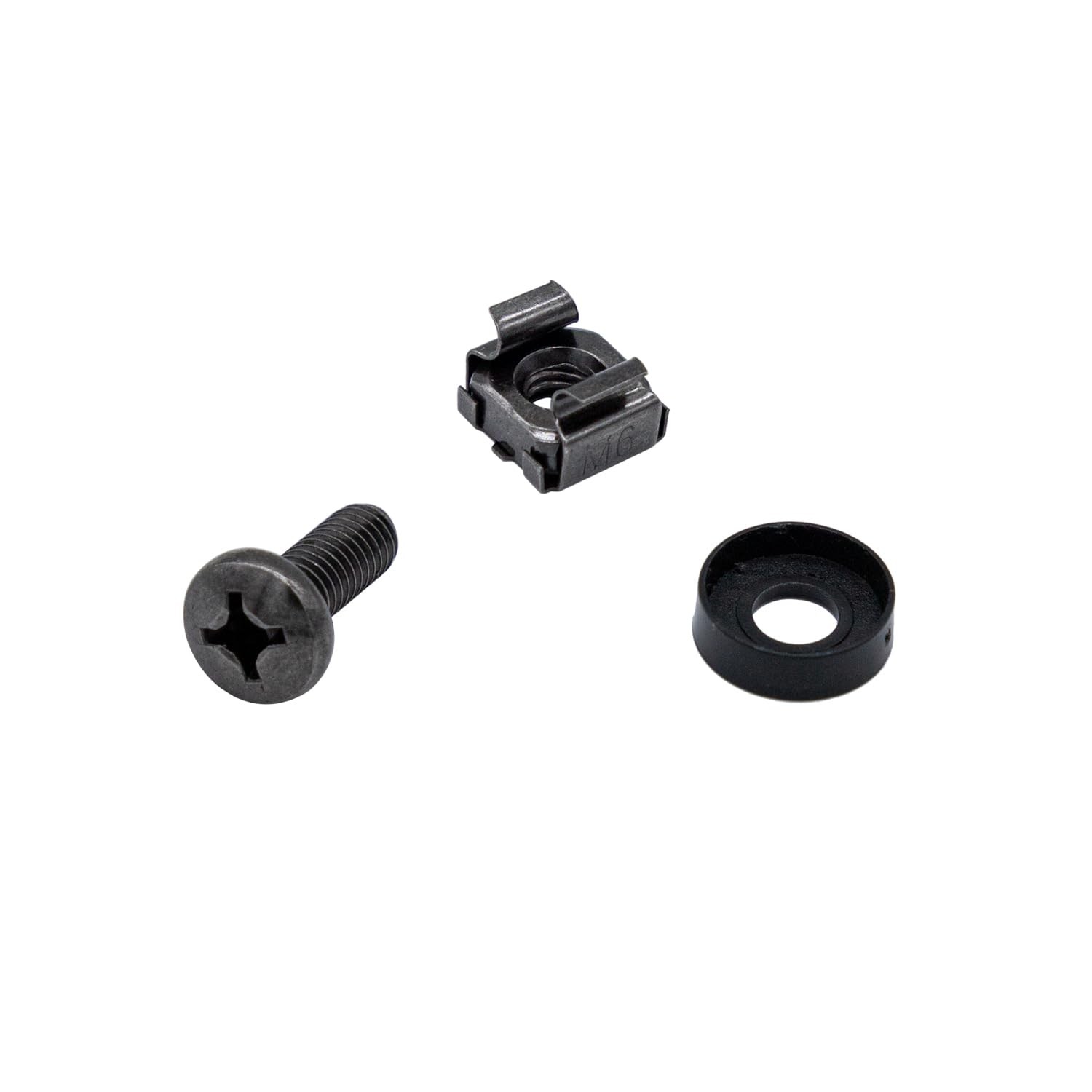 100 Pack M6x16mm Rack Mount Cage Nuts & Screws & Washers for Rack Mount Serve...