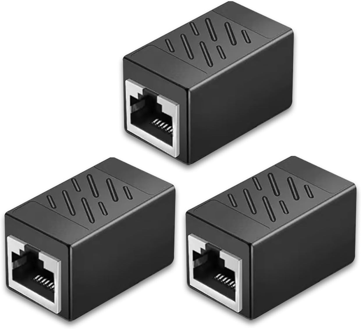 EZYUMM Ethernet Coupler 3-Pack, Gold Plated RJ45 Extender for Network Cables