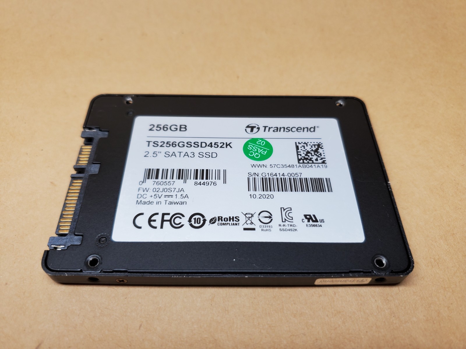 256GB Transcend TS256GSSD452K 2.5" SATA3 SSD | Tested