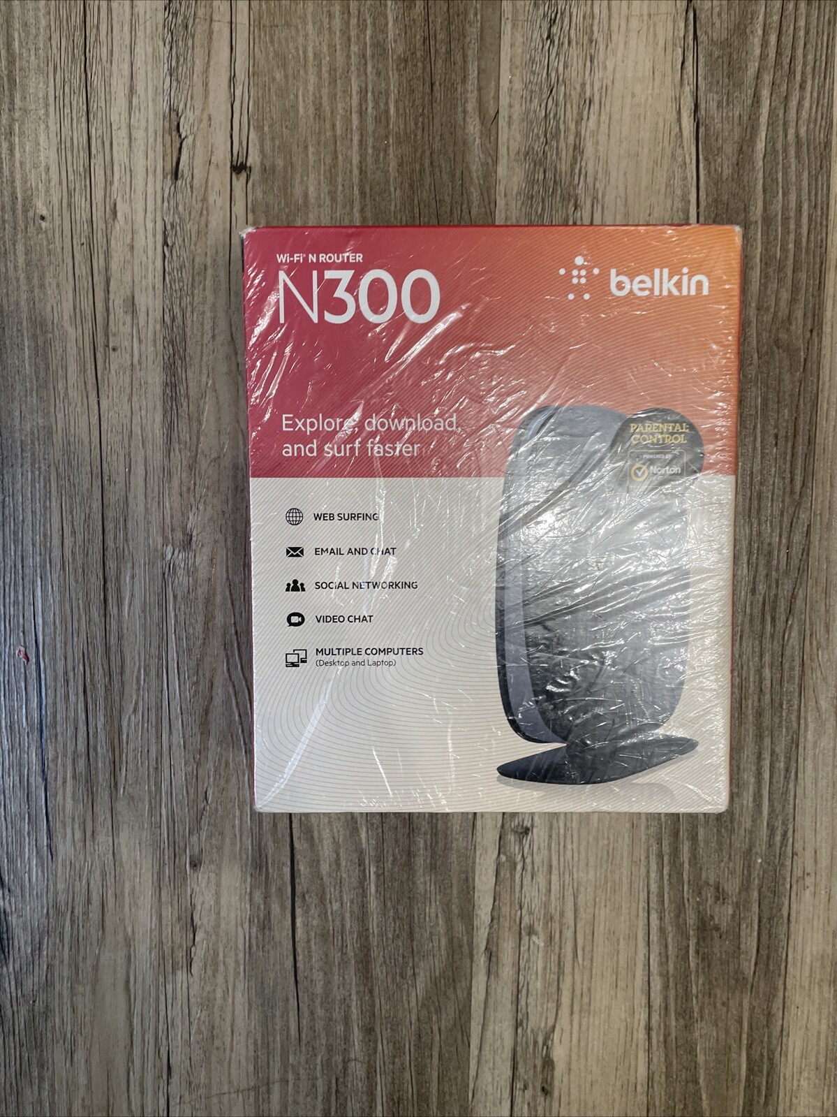 Belkin N300 Wi-Fi N Router 300 Mbps 4-Port 10/100 2.4 GHz Wireless New Sealed
