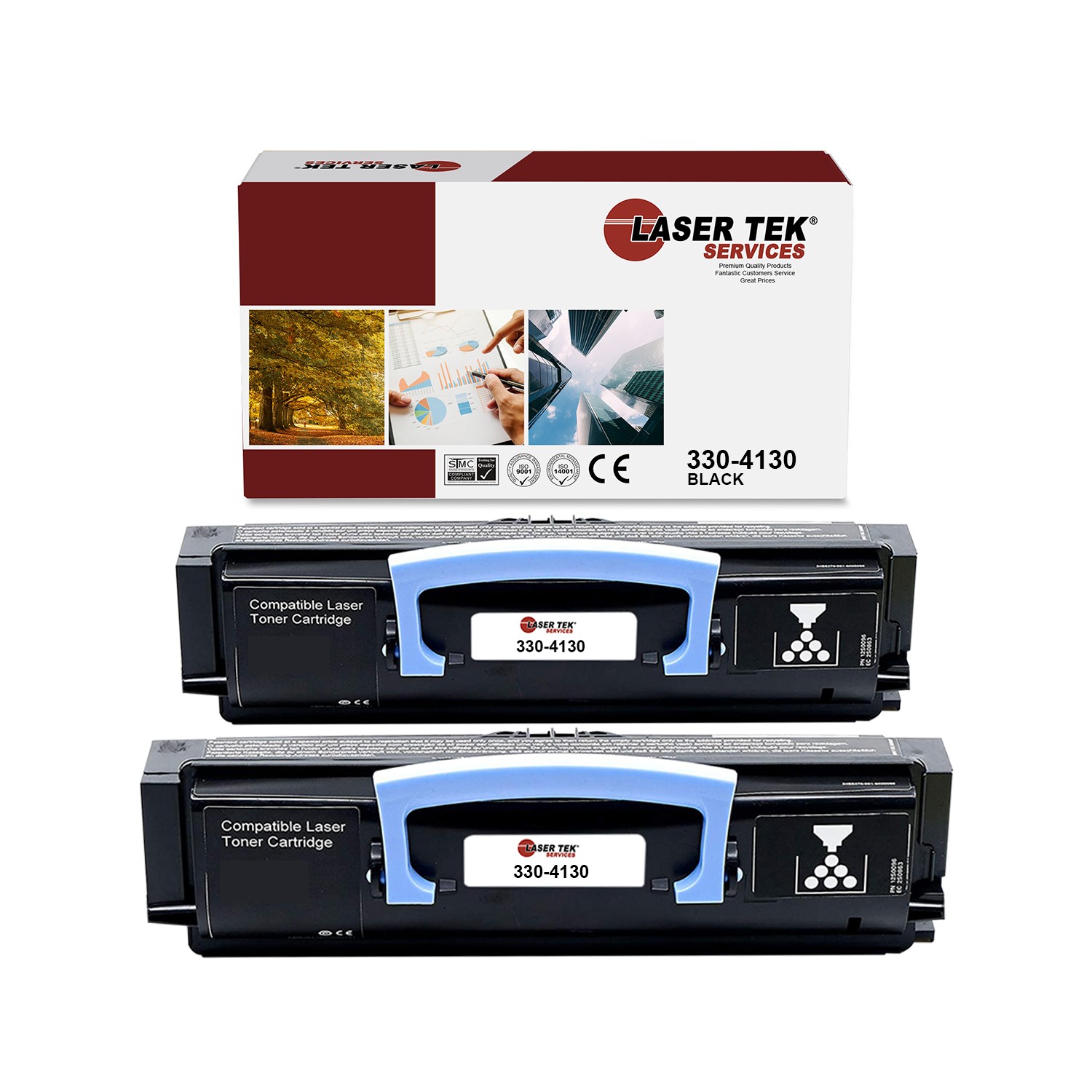 2Pk LTS 330-4130 Black Compatible for DELL 2230 Toner Cartridge