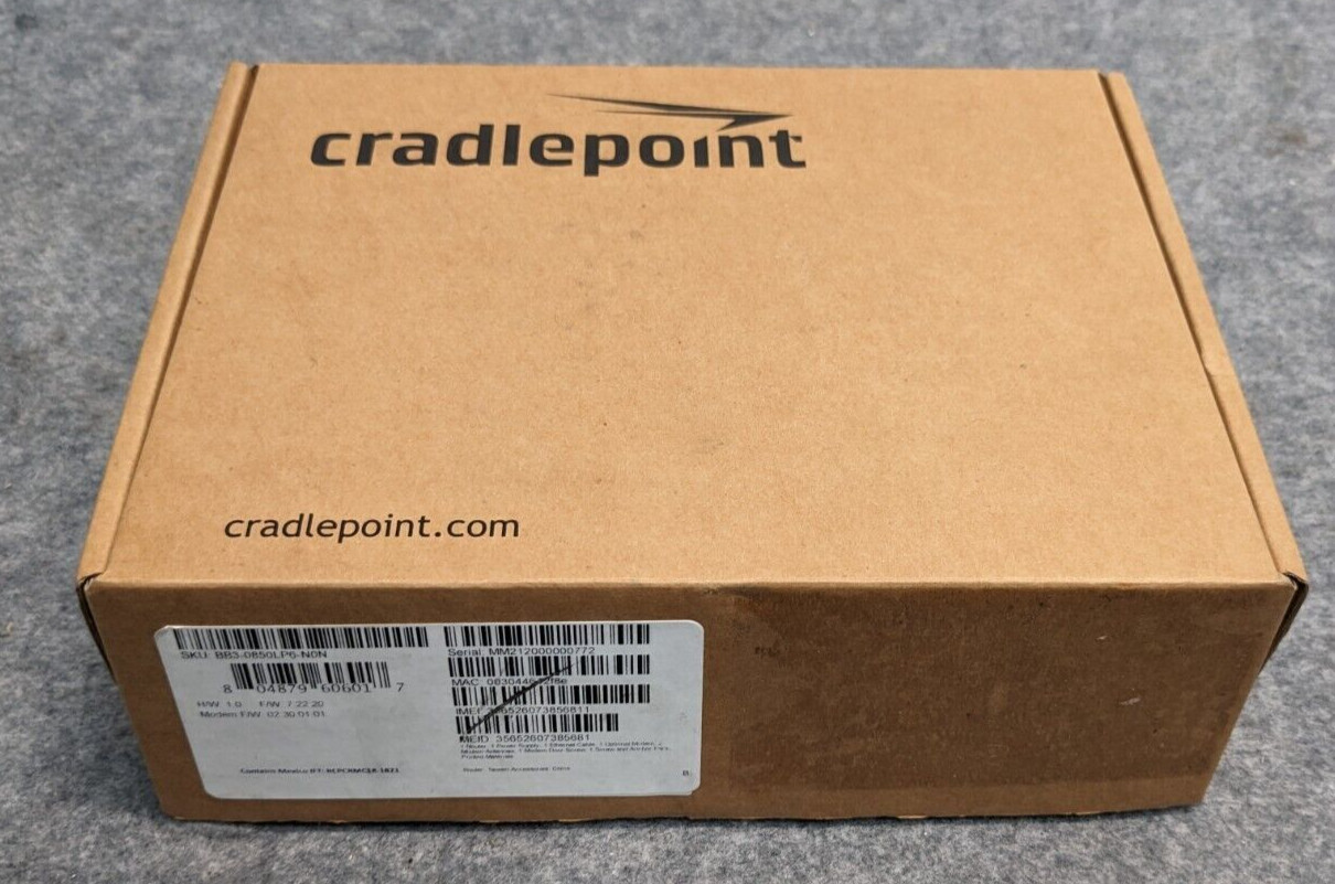 CRADLEPOINT CELLULAR ETHERNET ROUTER BB3-0850LP6-N0N