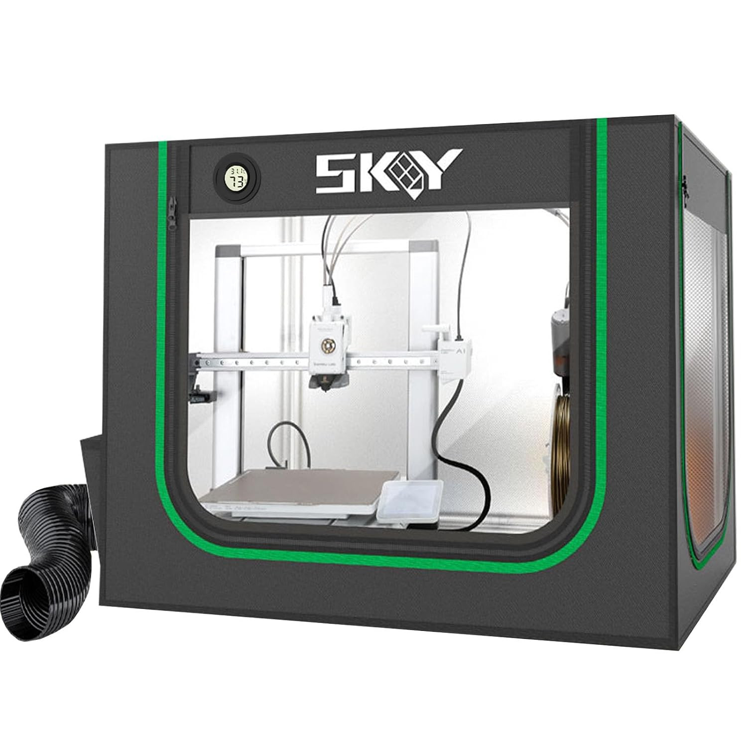 Skouphy 3D Printer Enclosure with LED Light, Smoke Exhaust Kit