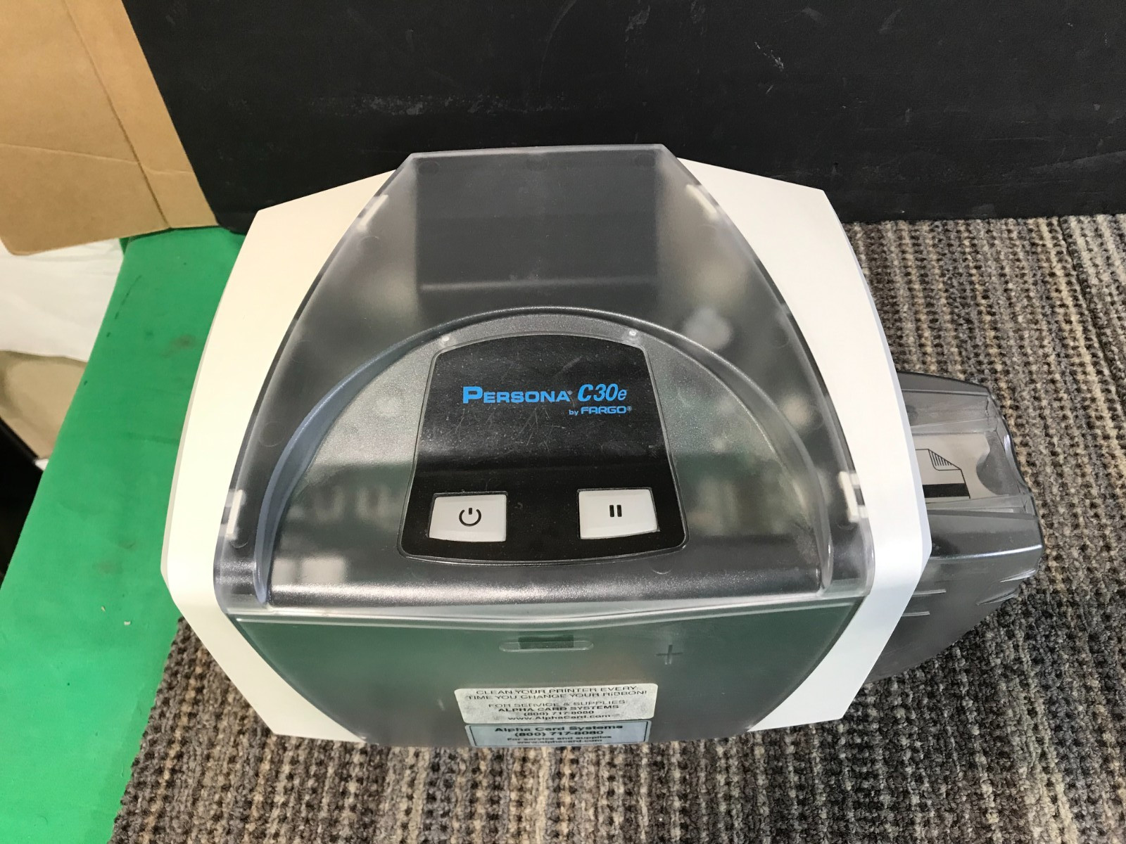 Fargo Persona C30e Single-Sided Full Color ID Card Badge Printer USB *NO AC