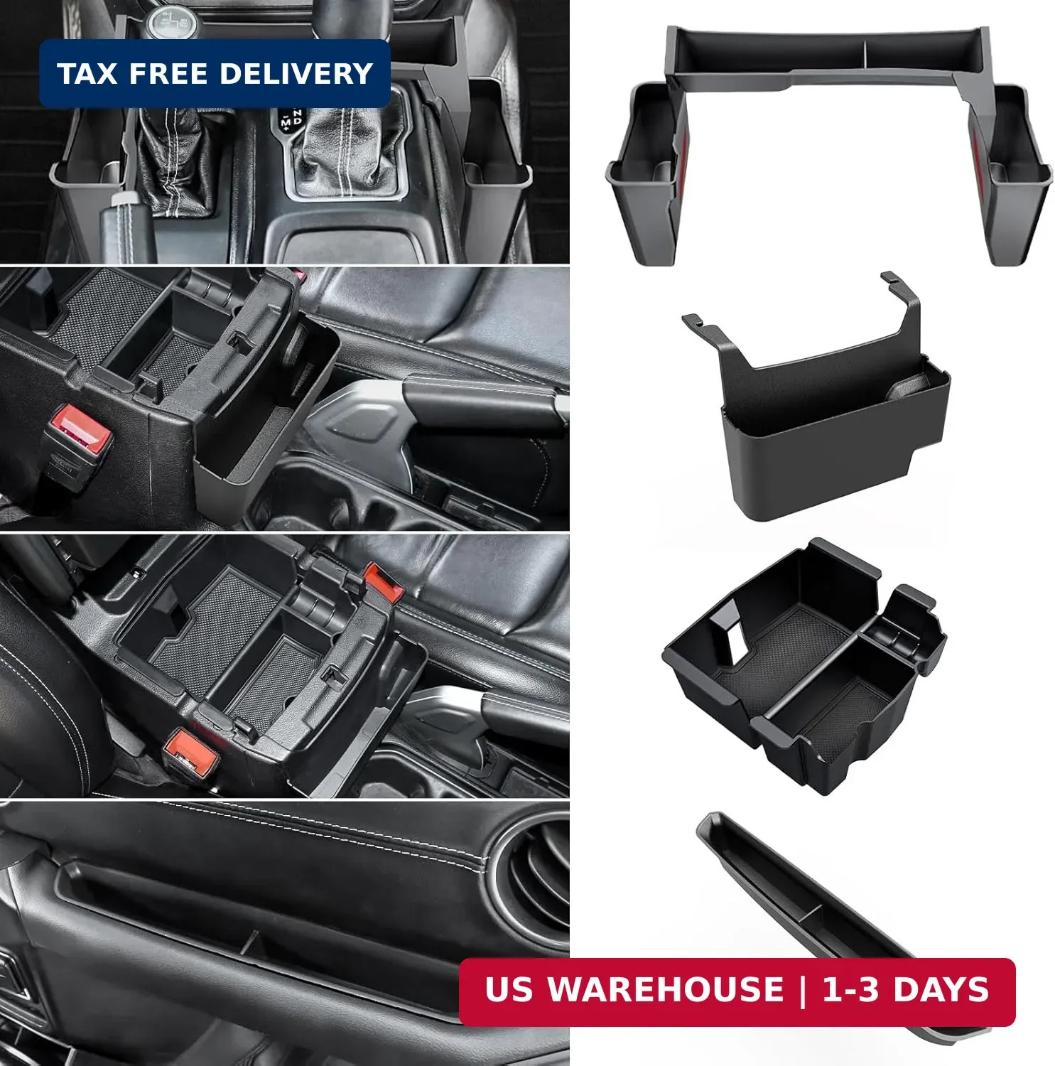 DIAMOOKY 4PCS Upgraded Center Console Organizer for Jeep Wrangler JL JLU 4xe 201