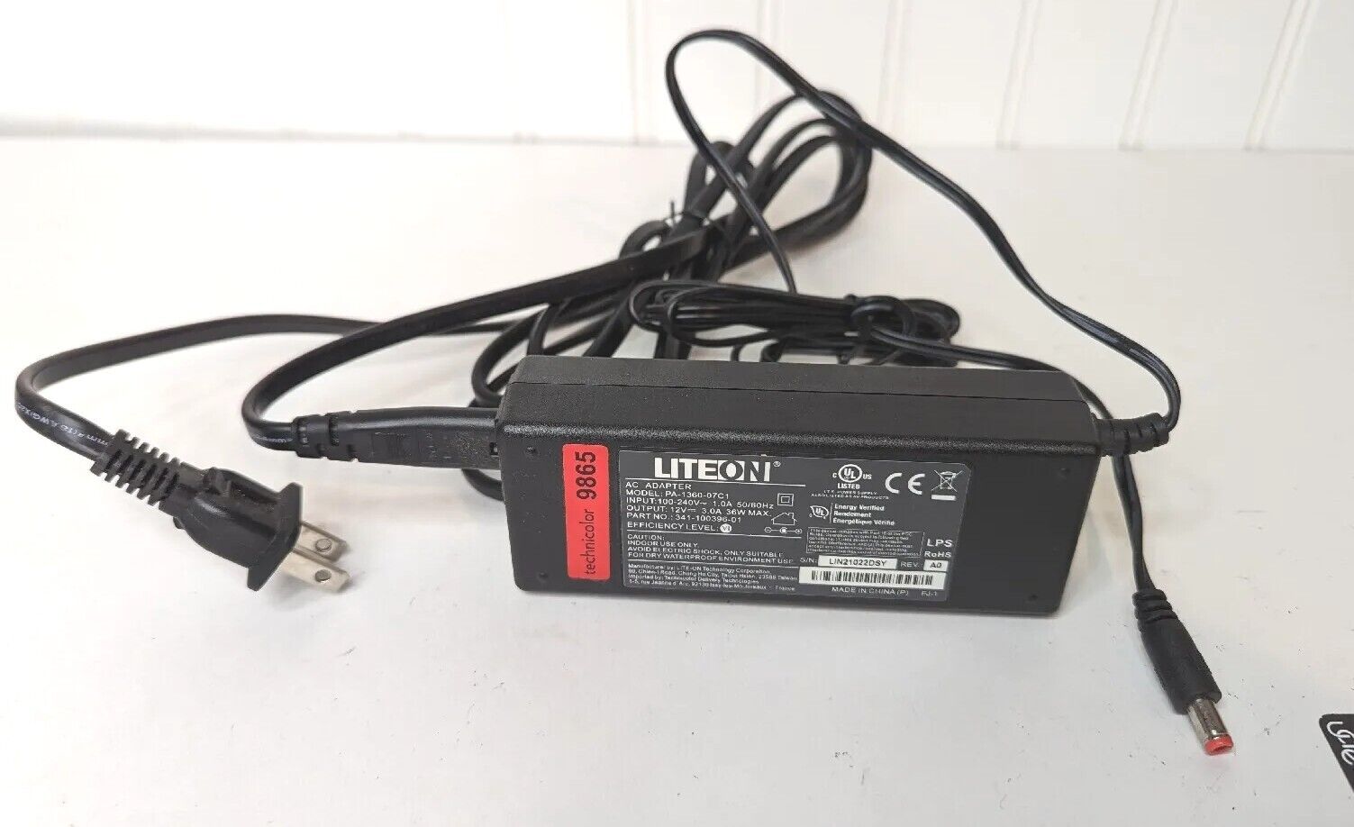 Used Original OEM LITEON  PA-1360-07C1 Power Adapter technicolor 9865