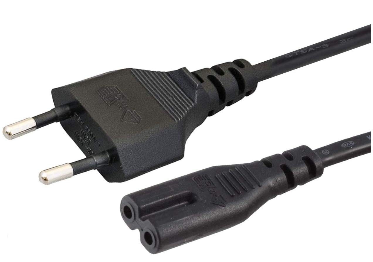 (2 Pack) European EU 2- Slot Printer Power Cord Cable, Non-Polarized (IEC-320...