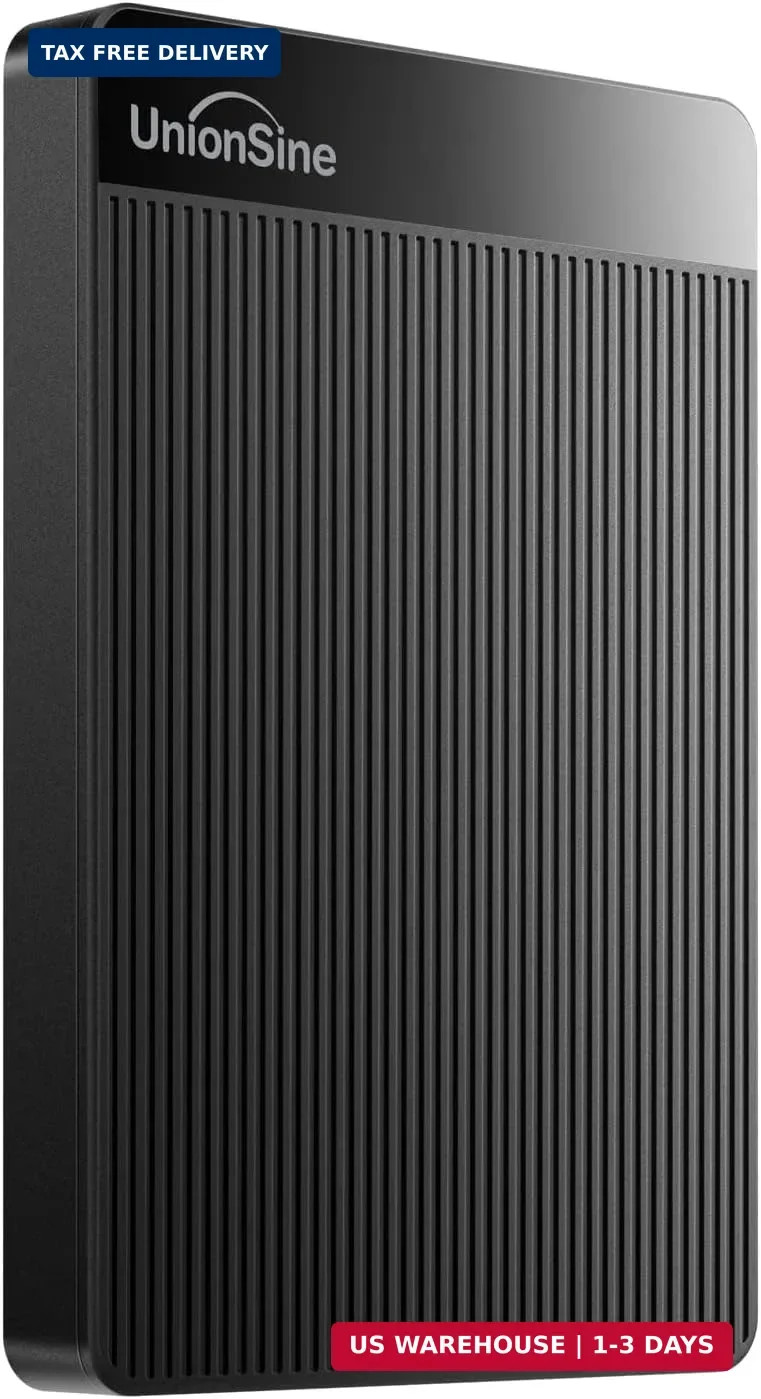 UnionSine 1TB Ultra Slim Portable External Hard Drive HDD-USB 3.0 for PC, Mac, L