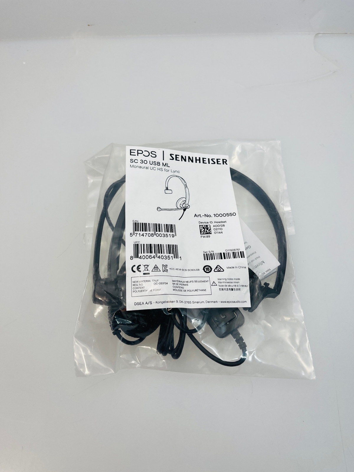 Sennheiser SC 30 USB ML USB Single-Sided Wired Headset w/ Microphone