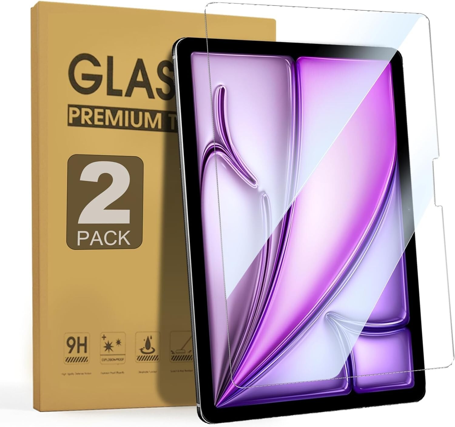 (2 PCS) For 13 inch iPad Air M4 Chip 2026 Tempered Glass Screen Protector Saver