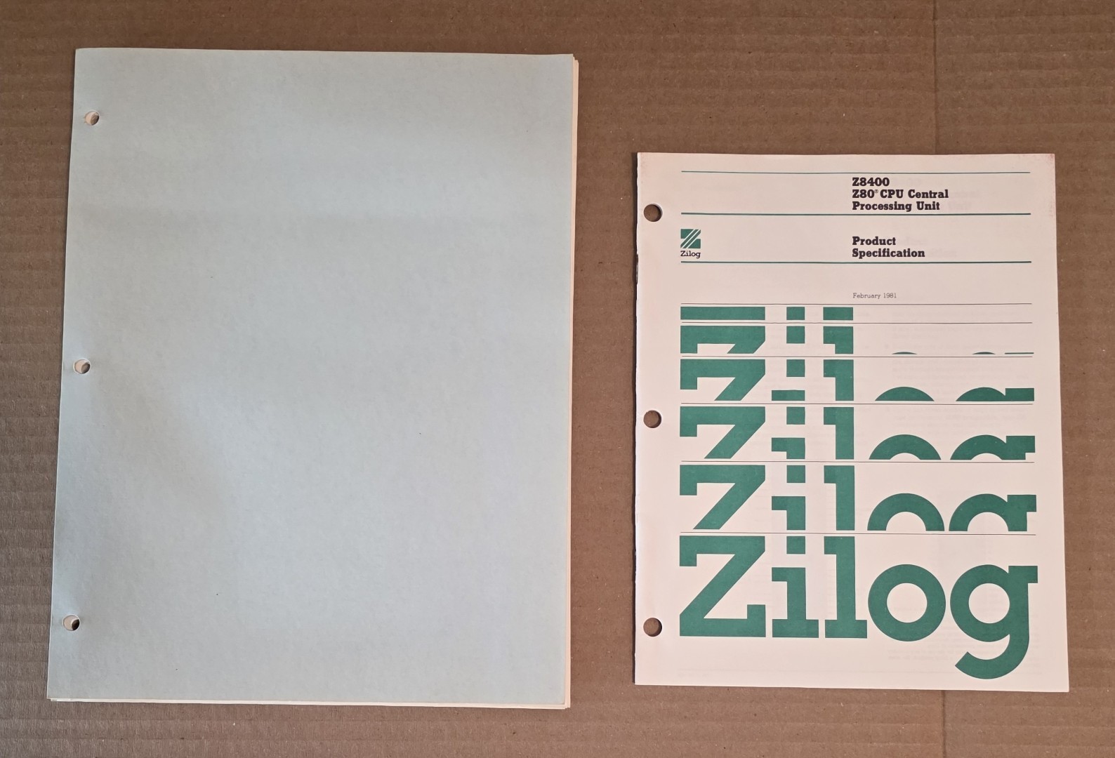 Zilog Z80 CPU Product Specifications docs for CTC + DMA + SIO + Z80A-CPU