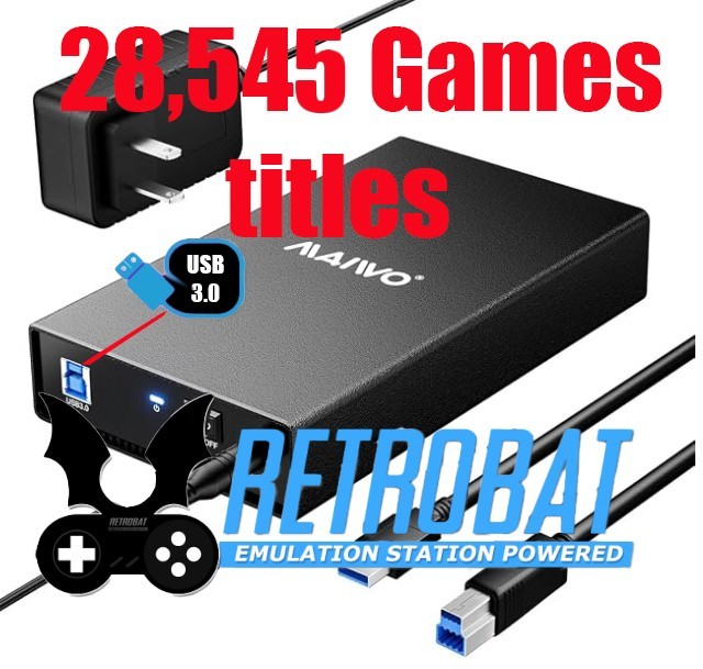 12TB Hard Drive  has 2TB Retro Gaming  28,545 total Games Arcade Console for PC