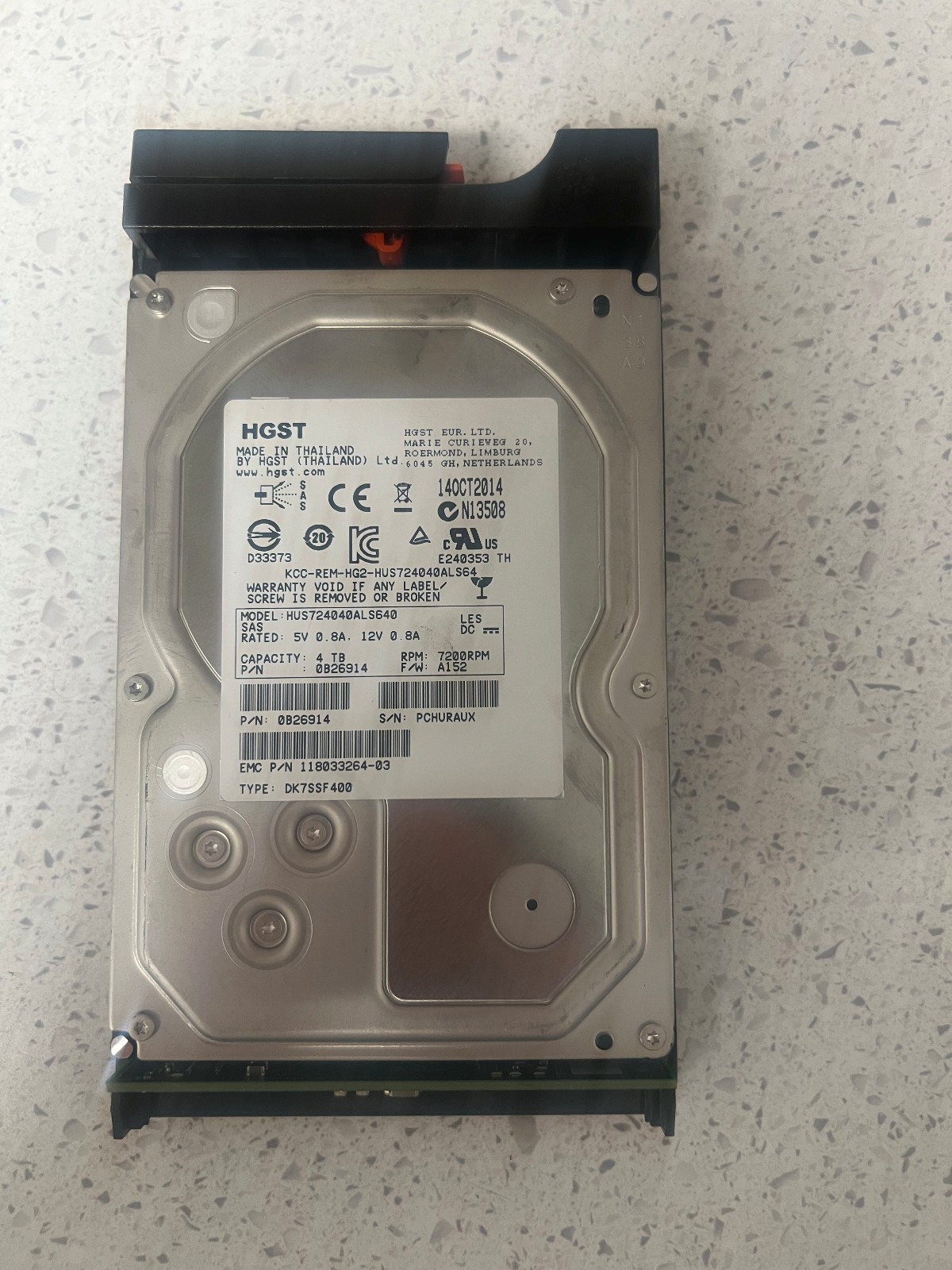 EMC HGST 4TB 7200RPM SAS 6Gbps 128MB Cache (512n) 3.5" Hard Drive 005050588