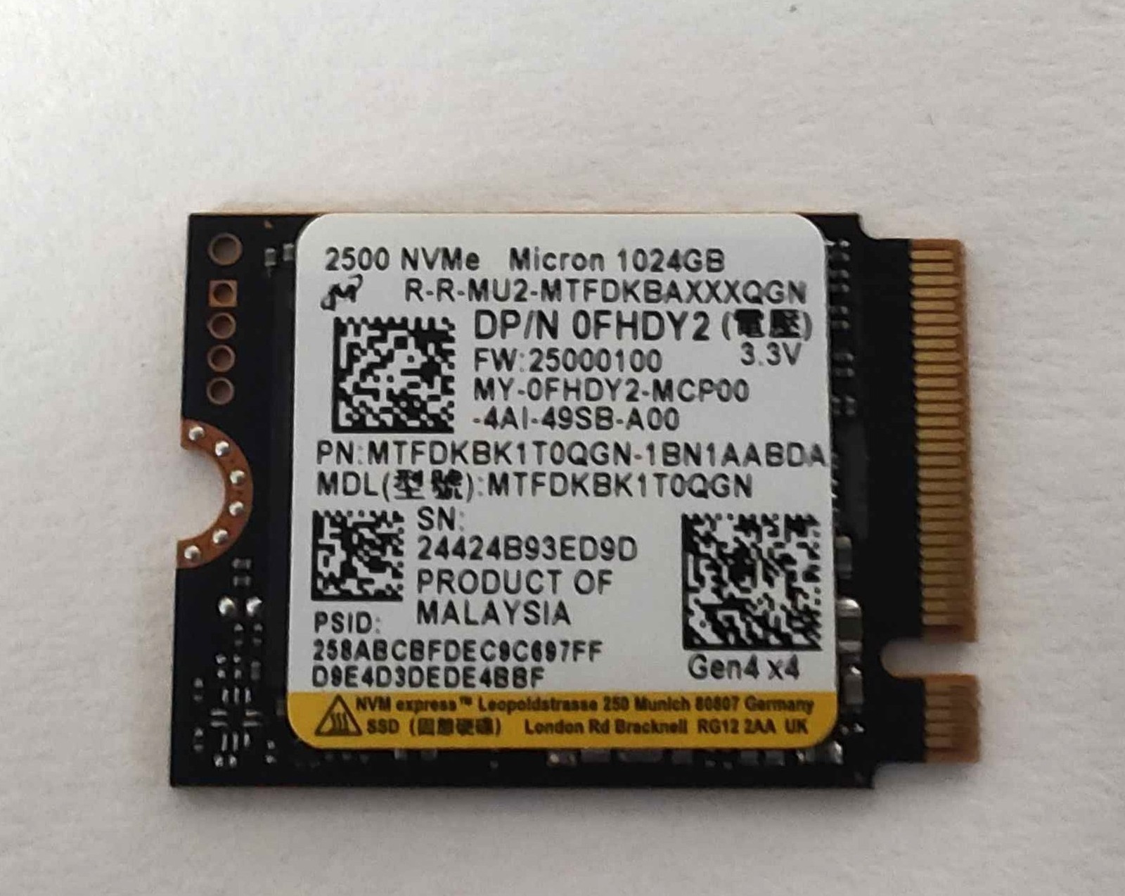 Dell FHDY2 Solid State Drive