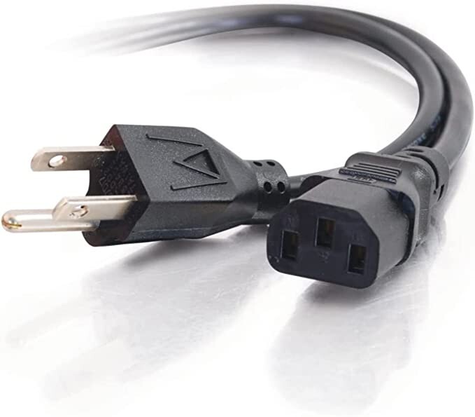 Lot Of (5) Power Cord 3-Male Pin x 3-Female for Computers, TV's, Radios & More