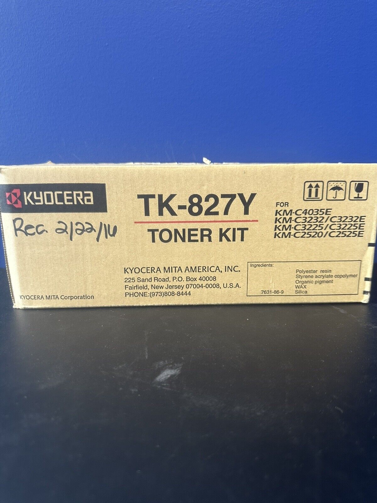 Kyocera Mita TK-827Y TK827Y Yellow Toner Cartridge Genuine OEM Original